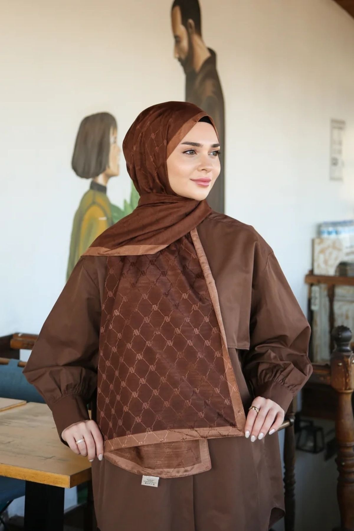 Armine Trend Monogram Şal 2
