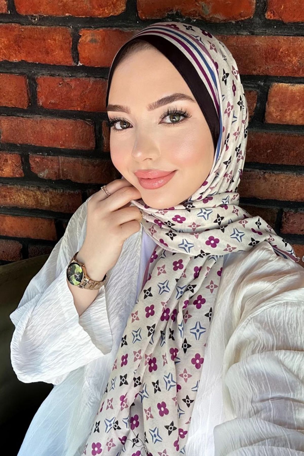 Modaselvim Yonca Desen Soft Şal Serisi 702ART1138 Siyah