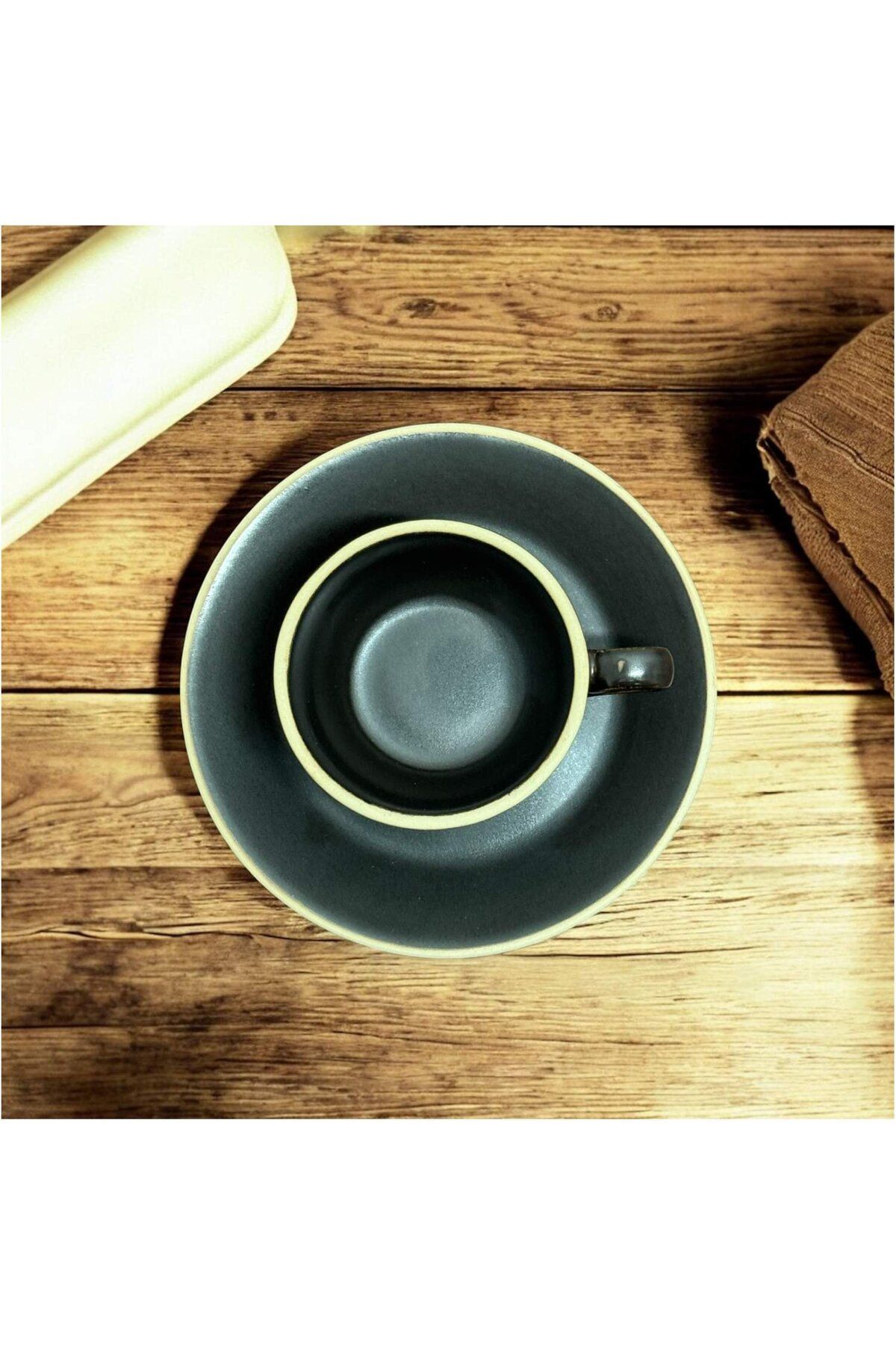 JOVY-Set ceașcă și farfurie espresso, CAFFINO, porțelan mat, 80 ml albastru 4