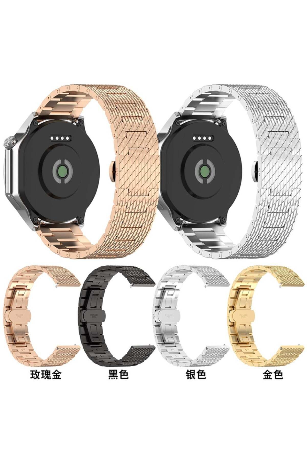 SKYDDAR INNOVATION-Stainless Steel Strap for Huawei Watch GT 2 /2 Pro/3 Pro /Ultimate, Xiaomi Watch S1, W052 - Gold 6