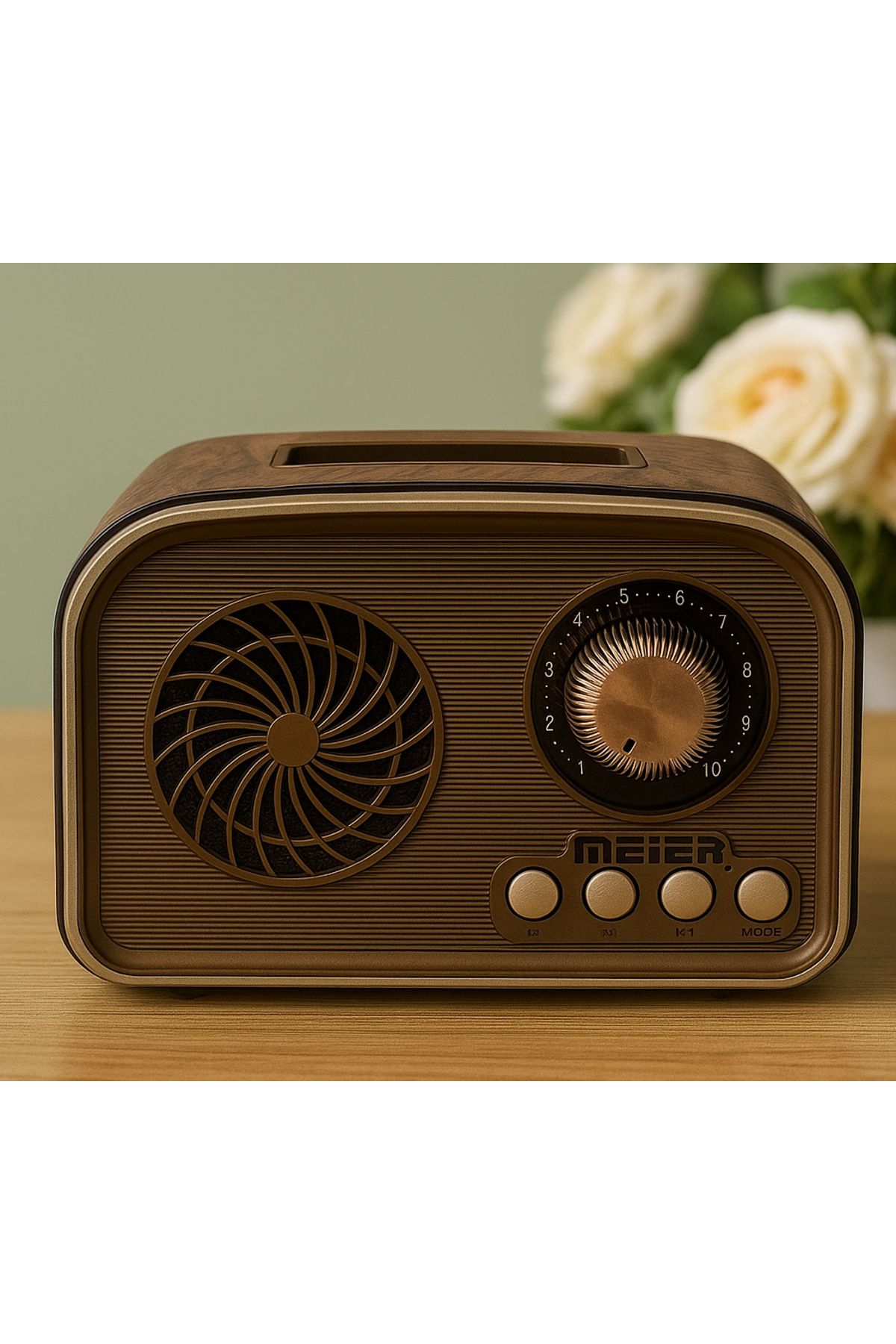 Coverzone Mini Boy Retro Bluetooth Radyo Hoparlör Klasik Tasarım, Kablosuz Bağlantı CZ1011BT 135 x 95 x 75 mm