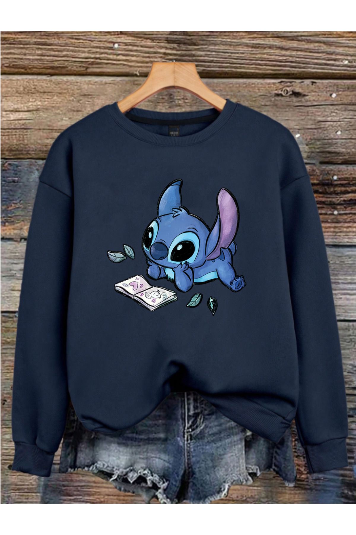 MAGORS SWEET KOALA BASKILI 3 İPLİK BİSİKLET YAKA UZUN KOLLU KADIN SWEATSHIRT