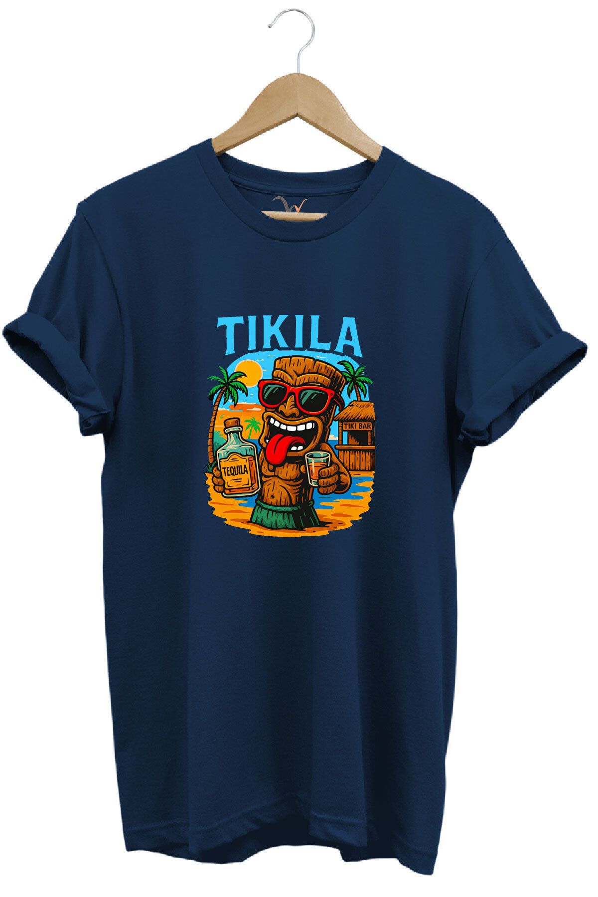 WİDİ Summer Yazlık Tekila Yazı Baskılı %100 Pamuk Regular Fit Premium T-Shirt