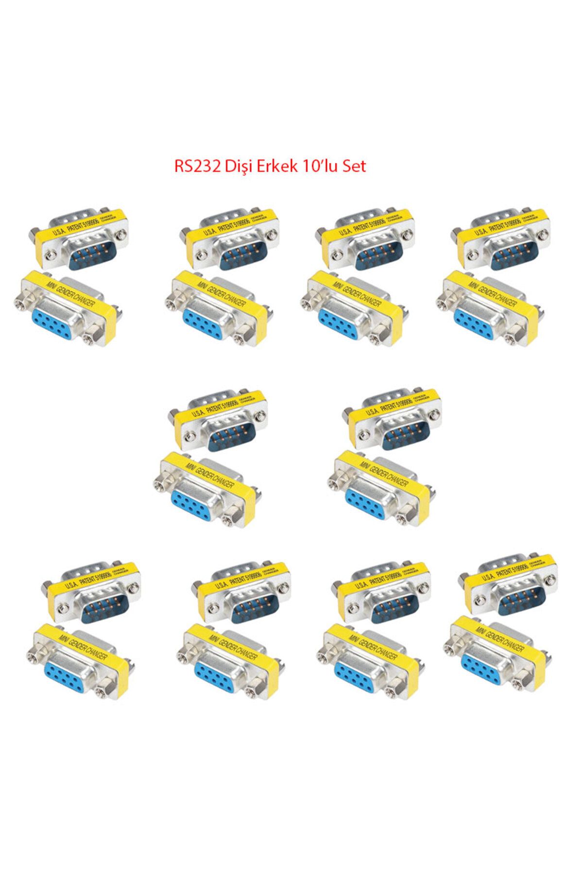 KEEPRO Rs232 Db9 Dişi Erkek Çevirici Set Rs232 Erkek-dişi 9 Pin Çevirici 10 Set