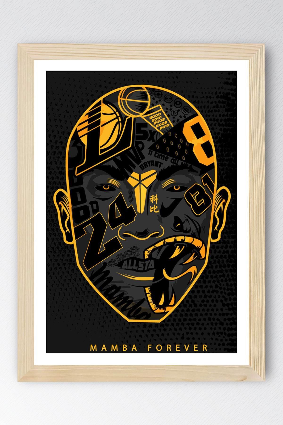 Saturn Kobe Bryant Çerçeveli Tablo - Mamba Forever NBA Posteri Tablo