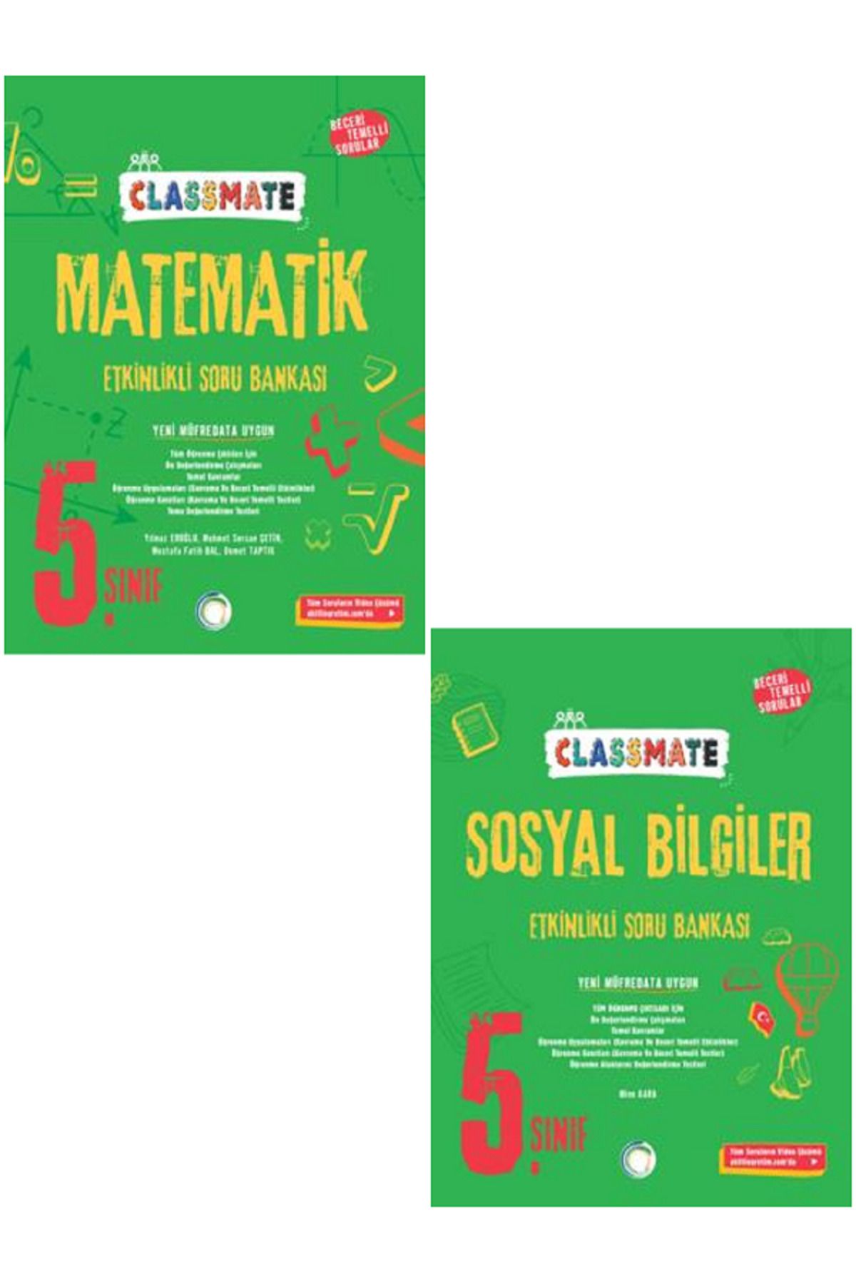 Evrensel İletişim Yayınları 5.Sınıf Okyanus Classmate Matematik + Sosyal Bilgiler Etkinlikli Soru Bankaları / 2 KİTAP / YENİ