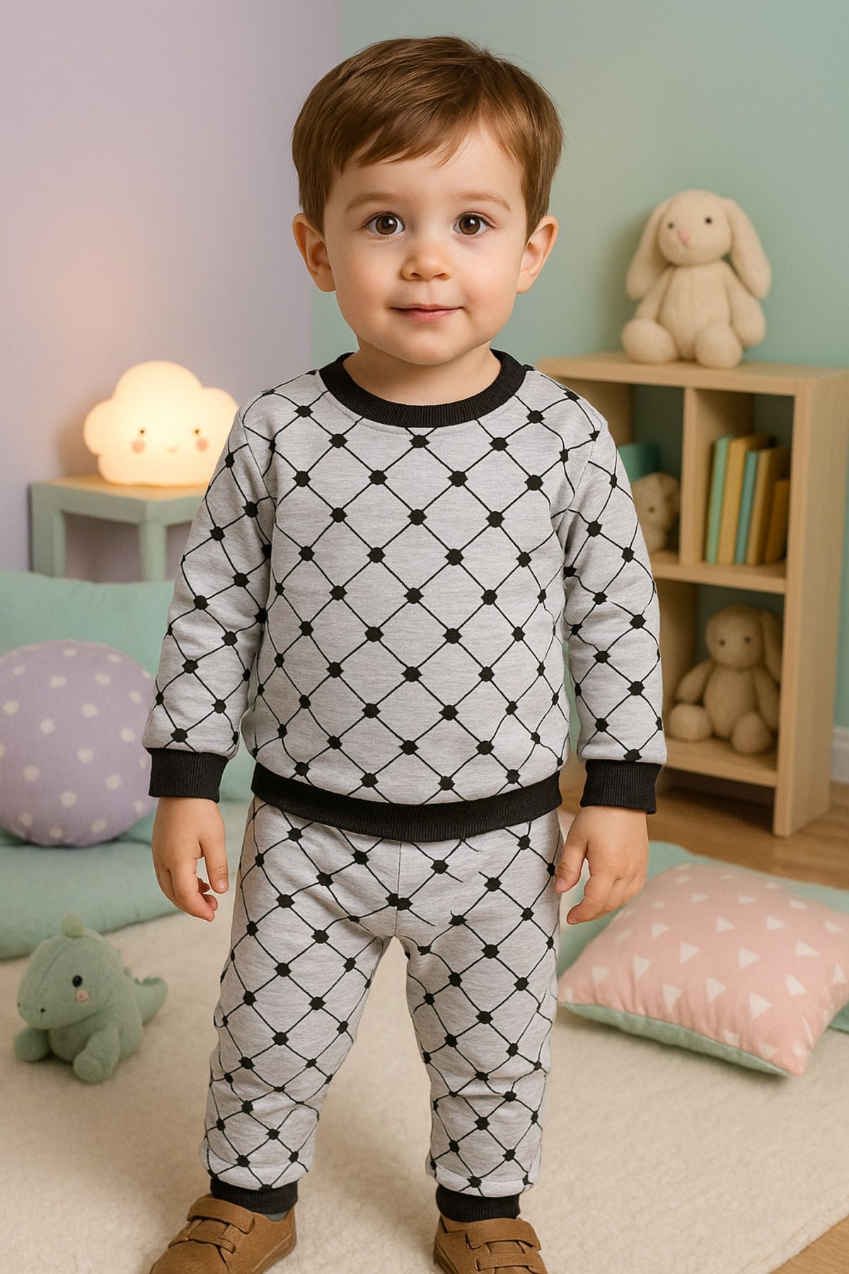 Pink cherry İkili bebek pijaması