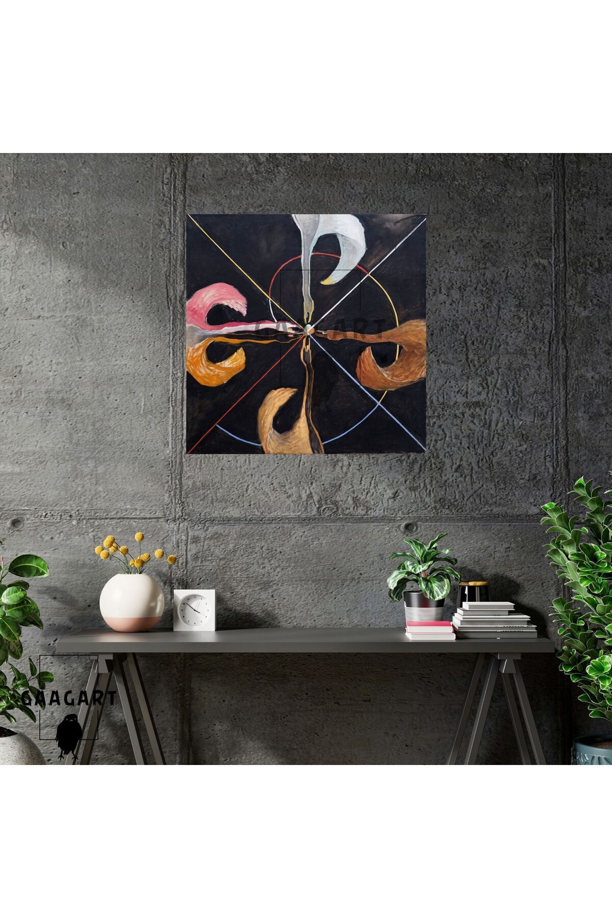 GAAGART Kare Kanvas Tablo Ünlü Eserler Hilma af Klint-Group IX SUW, The (Swan No. 7_1915)