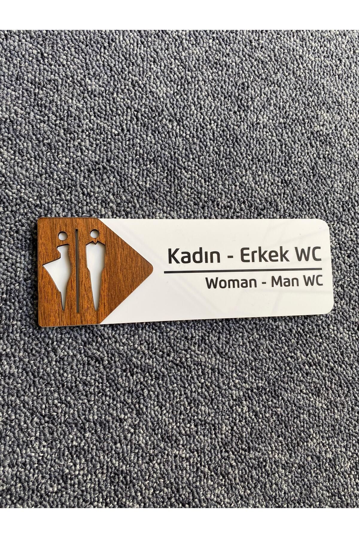 Yönline WC Tabelası | Kadın - Erkek Tuvalet Yönlendirme Levhası - Ofis Kapı İsimliği
