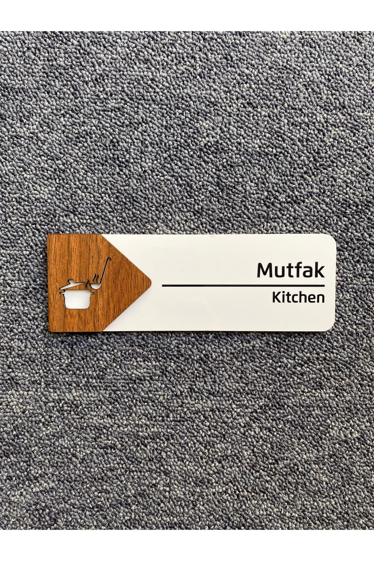 Yönline Mutfak Kapı İsimliği | Modern Tasarım Yönlendirme Levhası - Ofis Kapı İsimliği