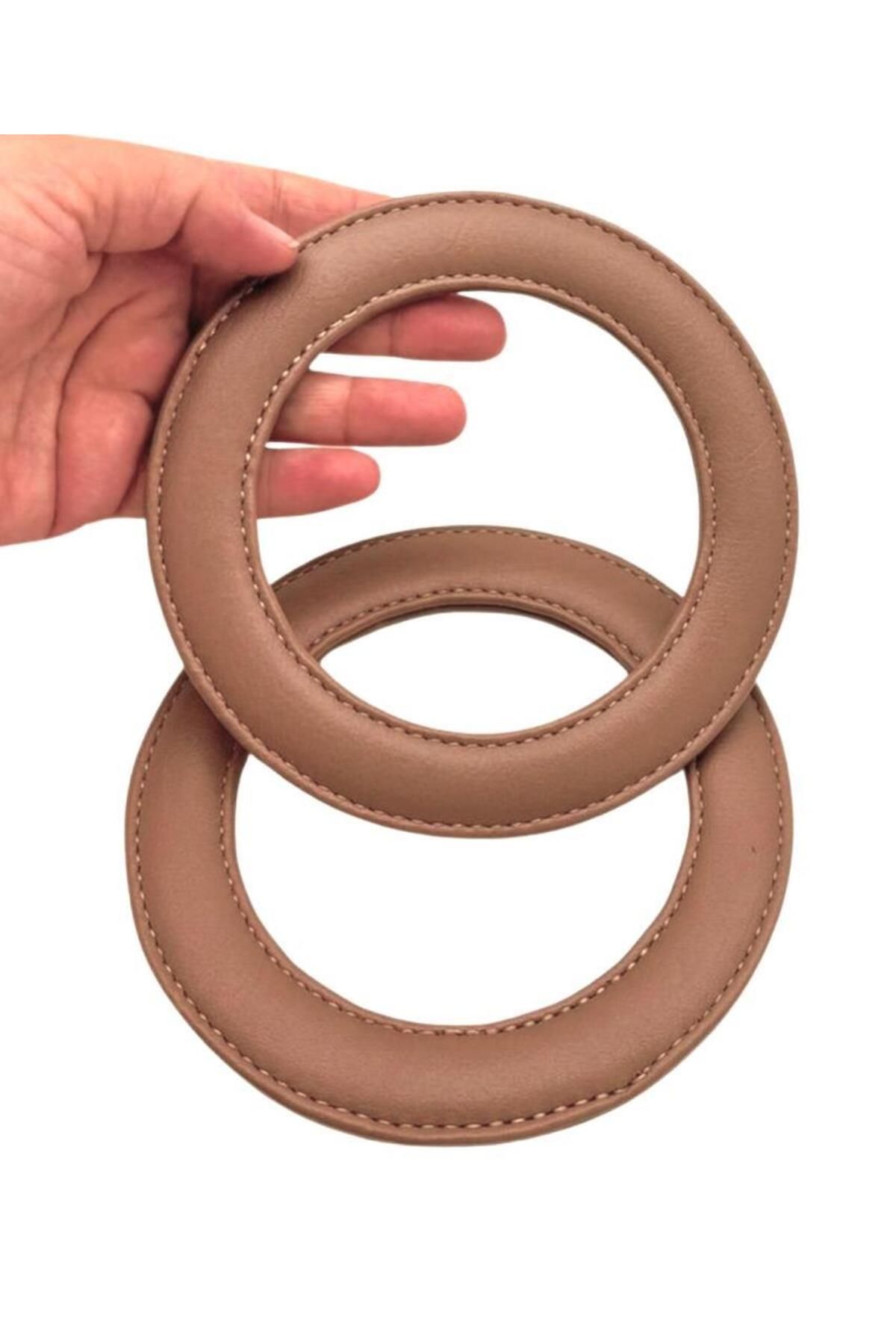 angel çanta aksesuar Angel Çanta Aksesuar Vizon Renk Yuvarlak 13.5 cm Suni Deri Çanta Sapı