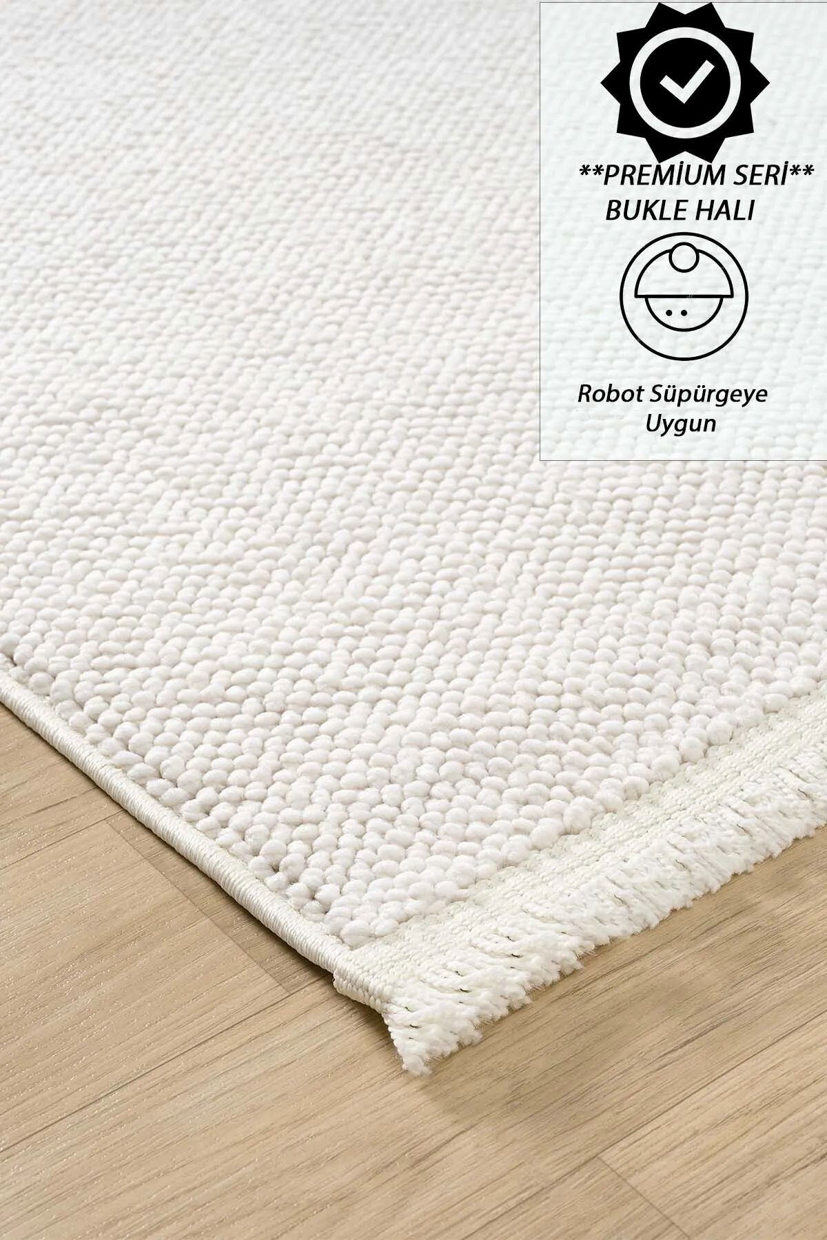 ModaLisaHome İskandinav Loop Bukleli Beyaz Yumuşak Dokulu Salon Koridro Yolluk Antre Çocuk Halısı 419 Agra