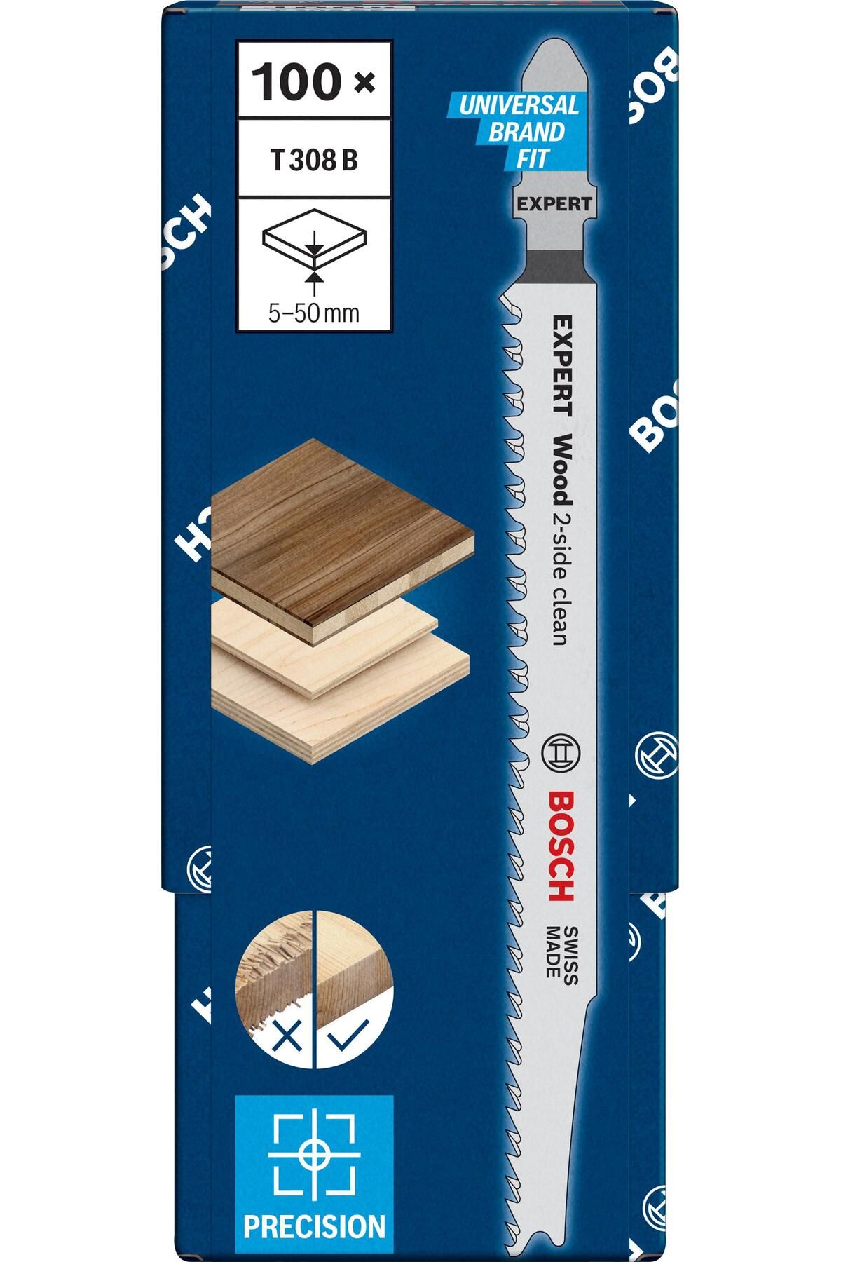 Bosch EXP Dekupaj Bıçağı - T 308 B ExcleanWood 100lü