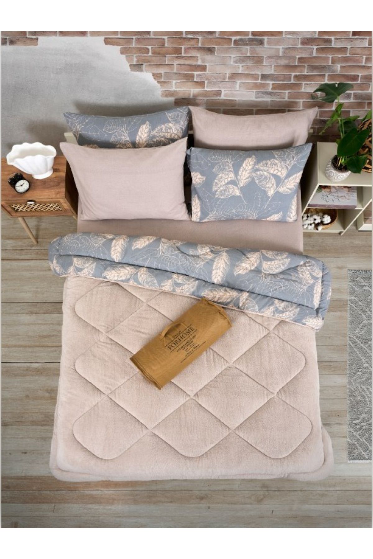 Sudemhome-Double Welsoft Sleeping Set Double Sided Wellsoft Fluffy Fleece Quilt and Battal Fitted Sheet 5