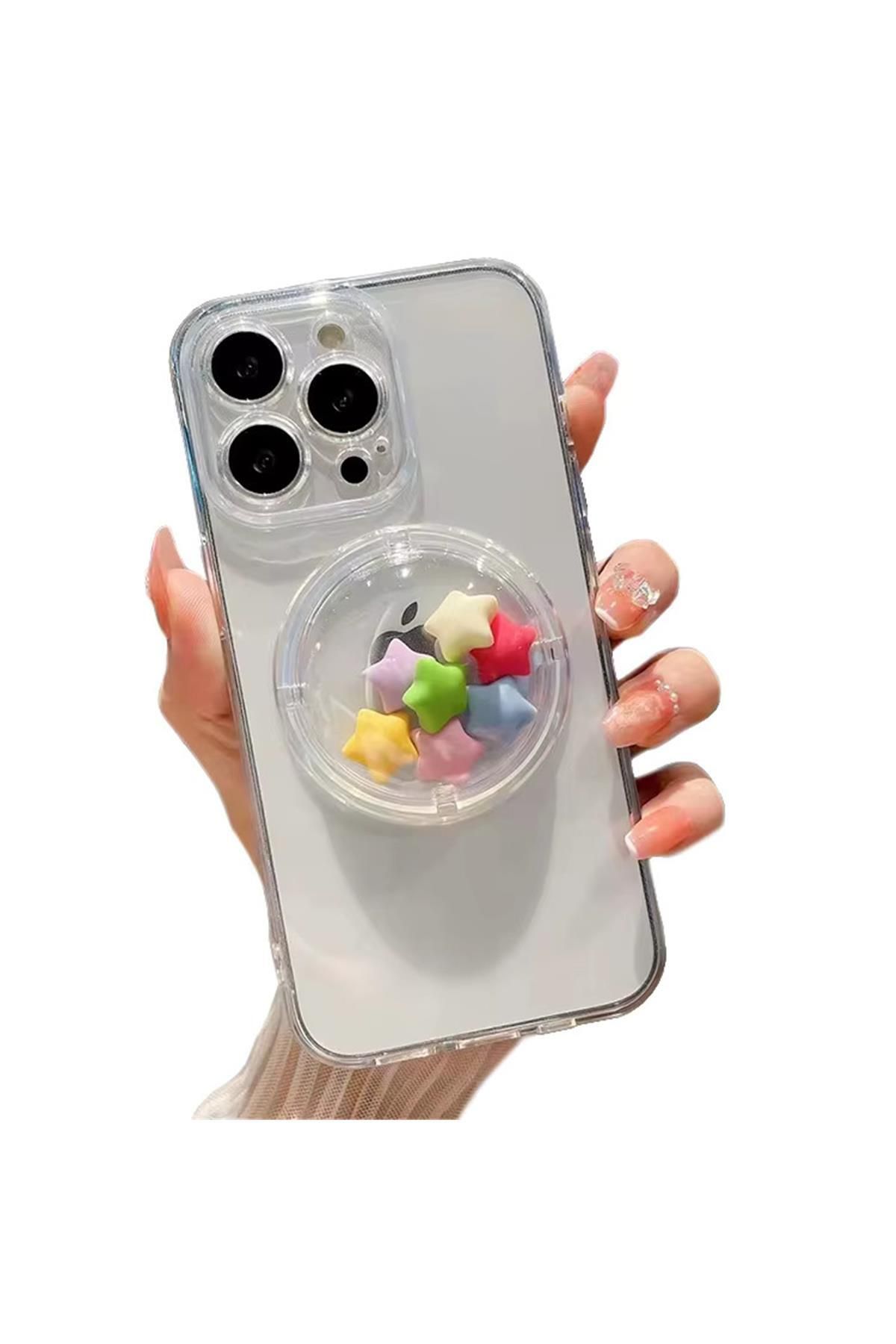 Amorix ARMORİX İPHONE 11 YILDIZ BONCUKLU HAREKETLİ SERT SİLİKON KILIF