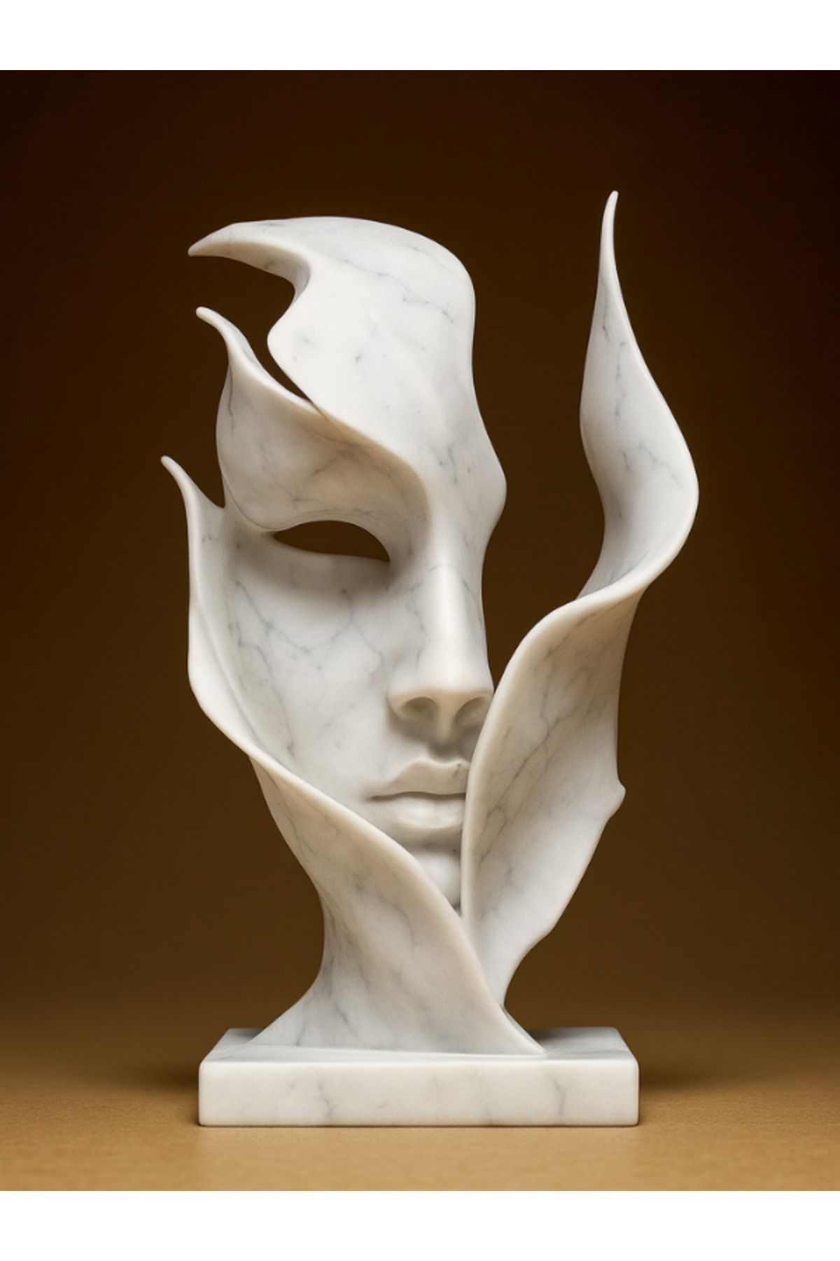 Madeora3D Soyut Yüz Heykeli – Sanatsal Maske Formlu Modern Dekoratif Biblo Yaklaşık 9cm x 15cm
