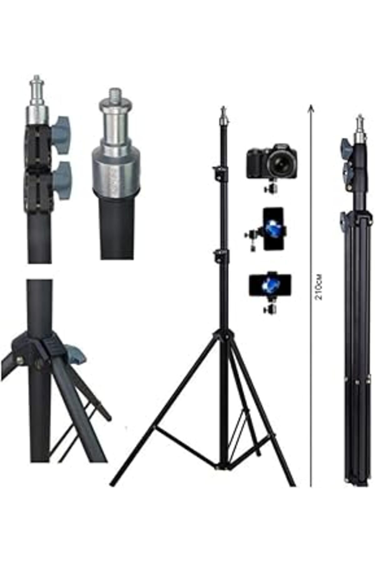 NETWORK ART Vooka Güçlendirilmiş Profesyonel Alüminyum Döküm Tripod Ağırlık Dayanıklı Ringlight 21-18 Inç Stand
