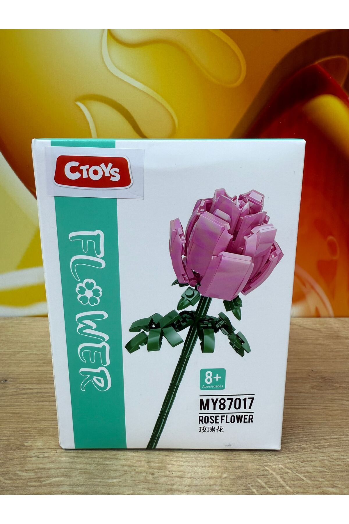 scntoys Botanicals Gül Çiçek Yapı Oyuncakları Hediyelik Çiçek Dekoratif Çiçek Yapım Seti Legosu 106 Parça