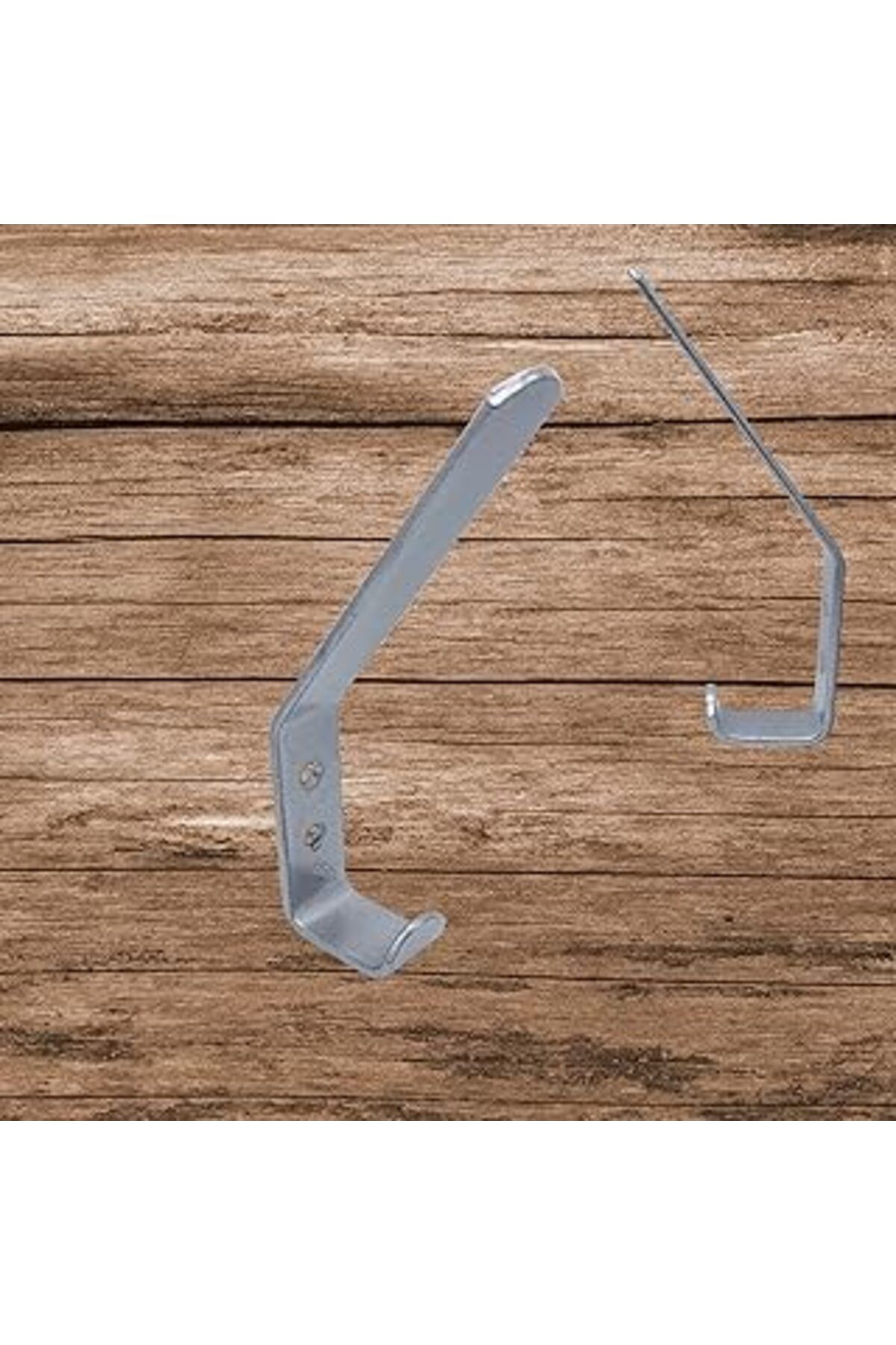 Roses Store Yapikan 2 Adet Gümüş Portmanto Askı Çelik - Dekoratif 2 Kancalı Metal Askı - Mobilya, Dolap, Duvar,