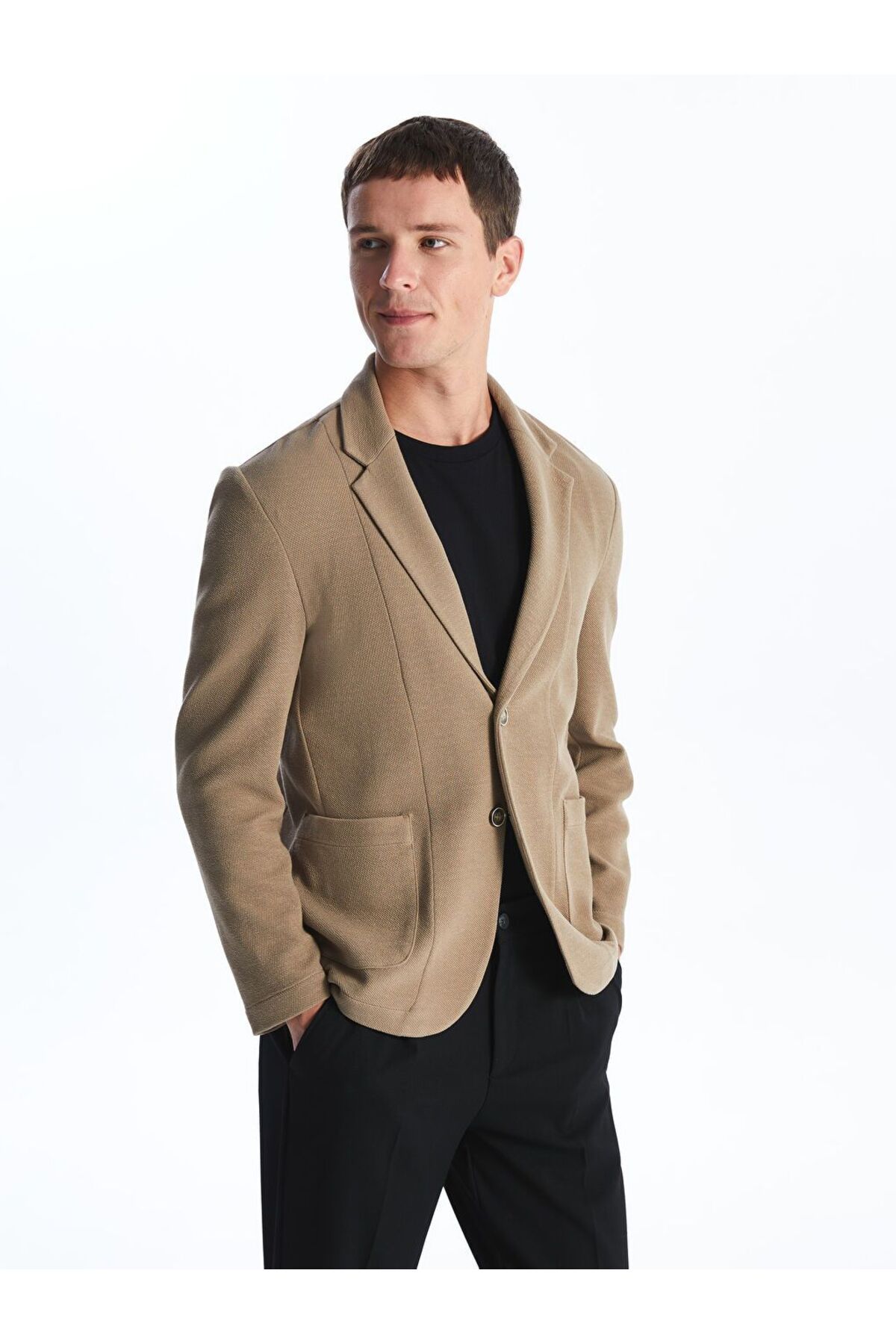 LC Waikiki Kahverengi Dar Kalıp Erkek Blazer Ceket