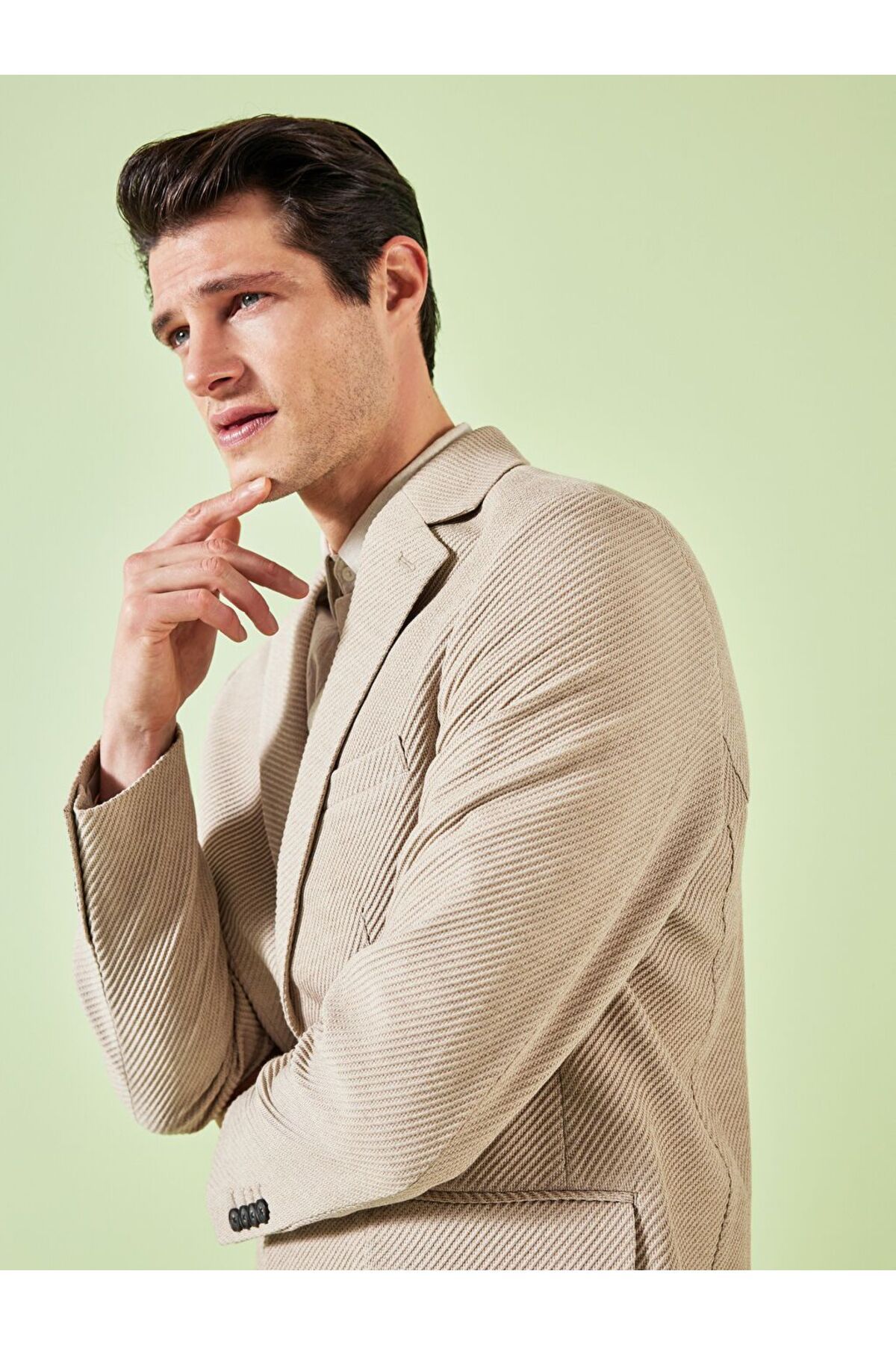 LC Waikiki Bej Dar Kalıp Erkek Blazer Ceket