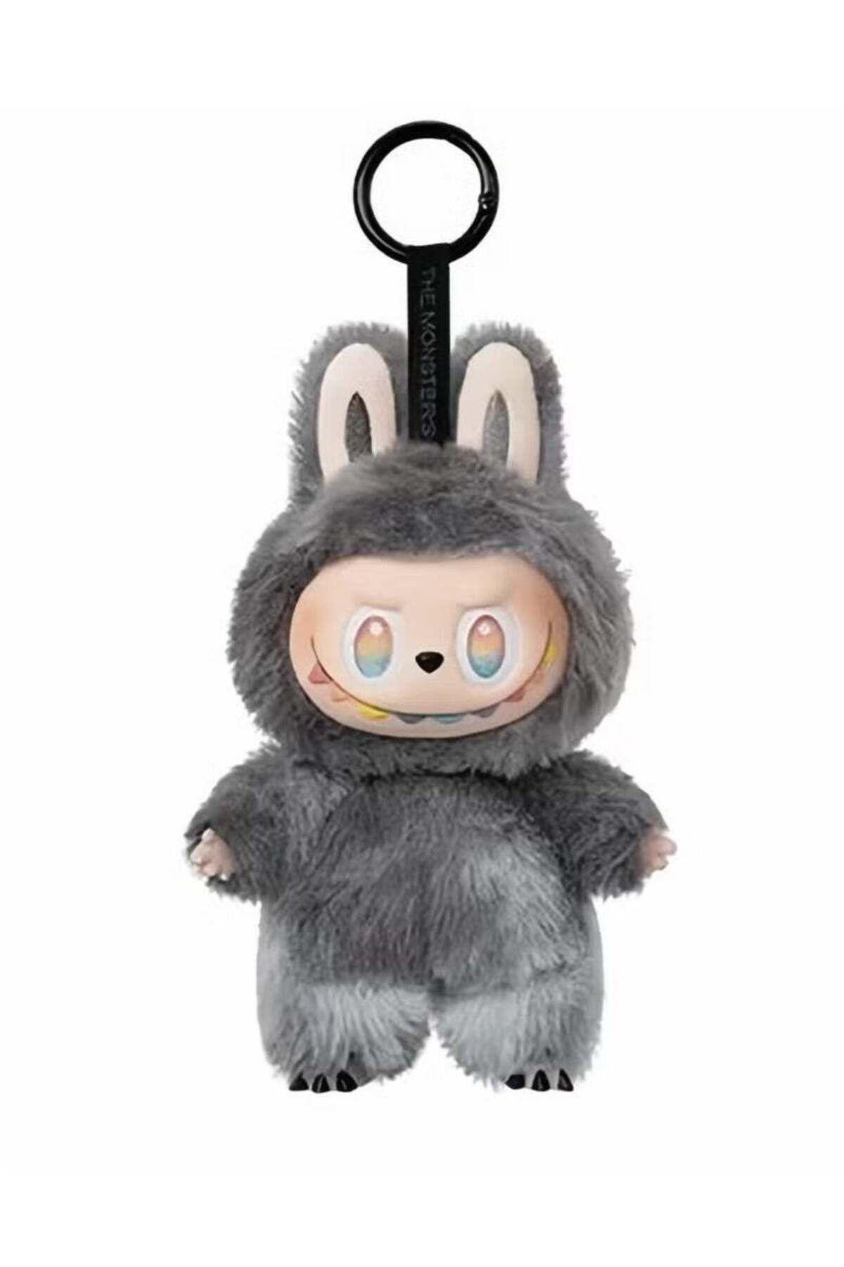 Pop Mart-Labubu Keychain Doll from the Third Generation Macaron Vinyl Plush Doll 17 cm, Grey - Hidden Model 1