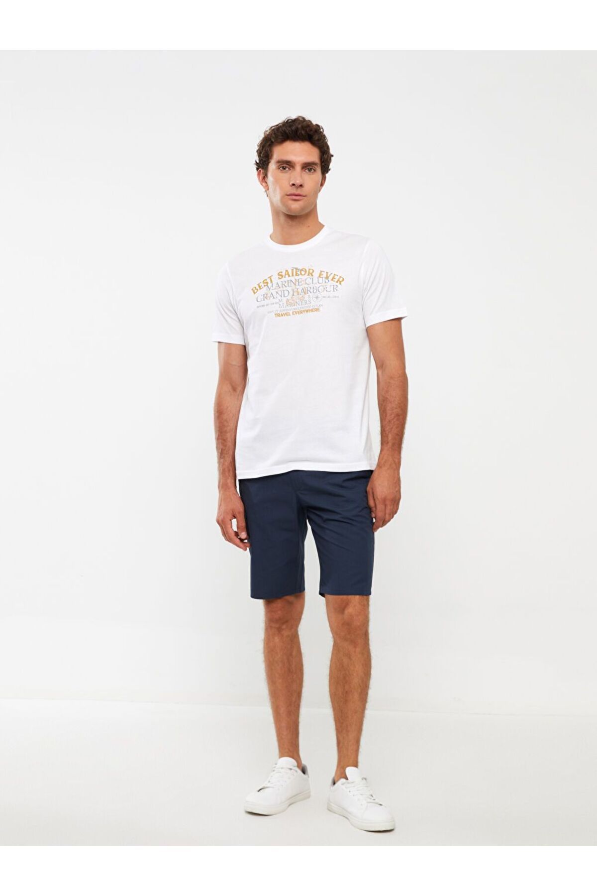 LC Waikiki Indigo Standart Kalıp Gabardin Erkek Şort