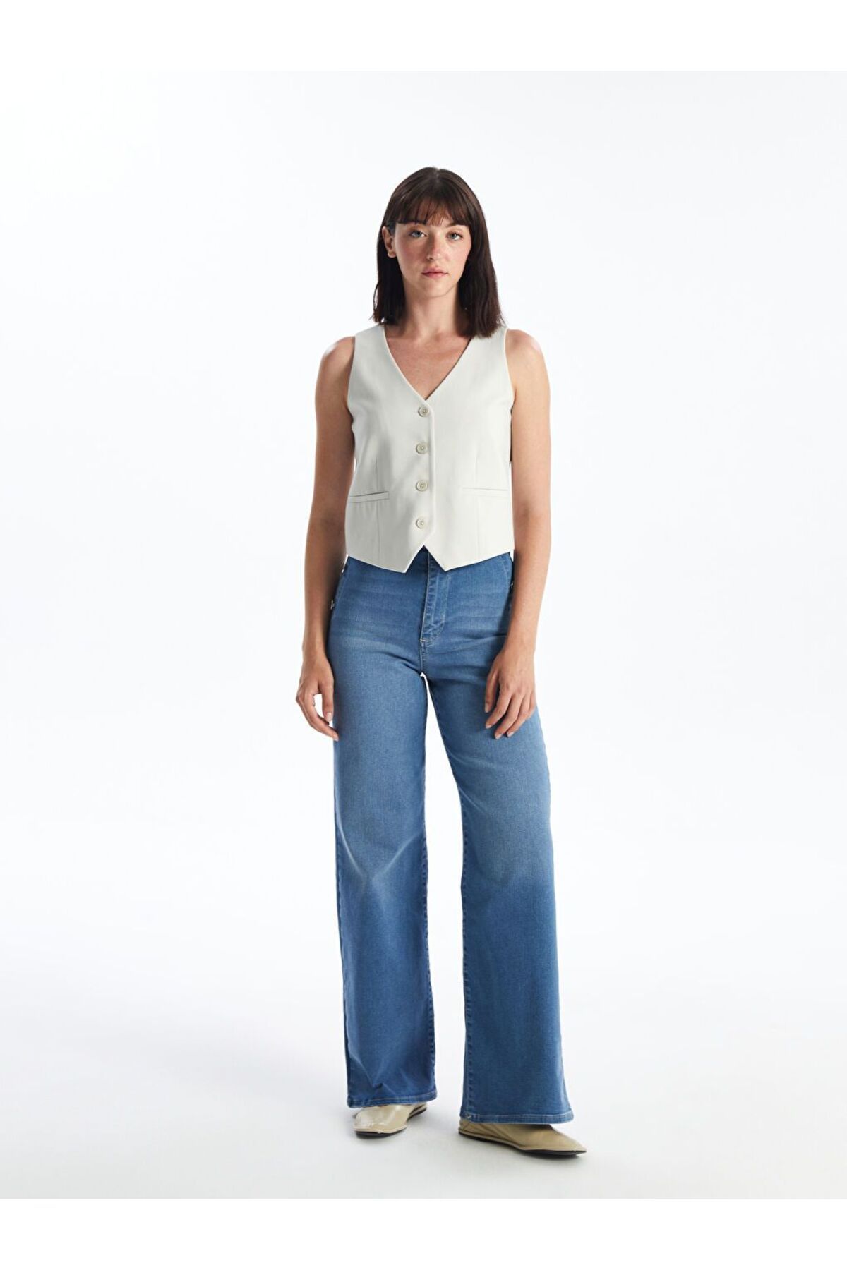 LC Waikiki Indigo Wideleg Kadın Jean Pantolon