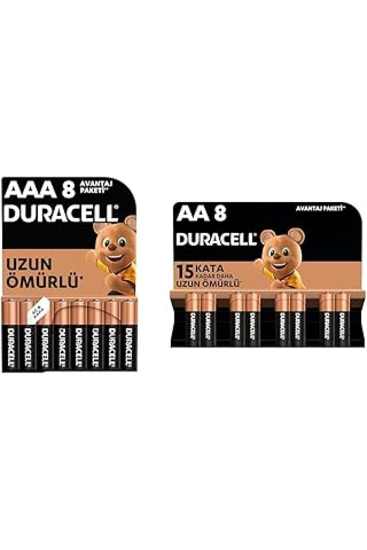 Pazarcan Alkalin Aaa İnce Kalem Piller, 1,5 V Lr03/Mn2400, 8'Li Paket + Alkalin Aa Kalem Piller, 1,5 V Lr6/M