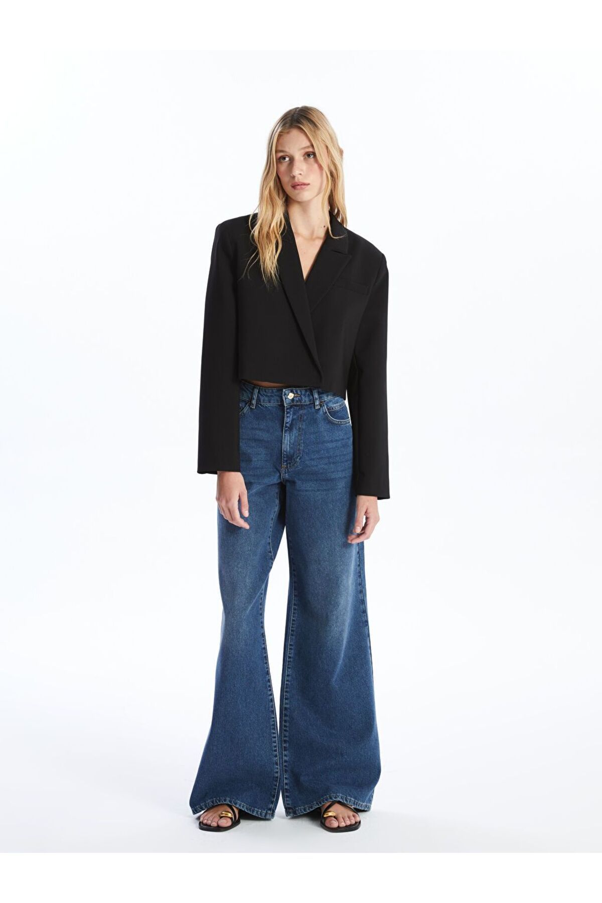 LC Waikiki Indigo Wideleg Kadın Jean Pantolon