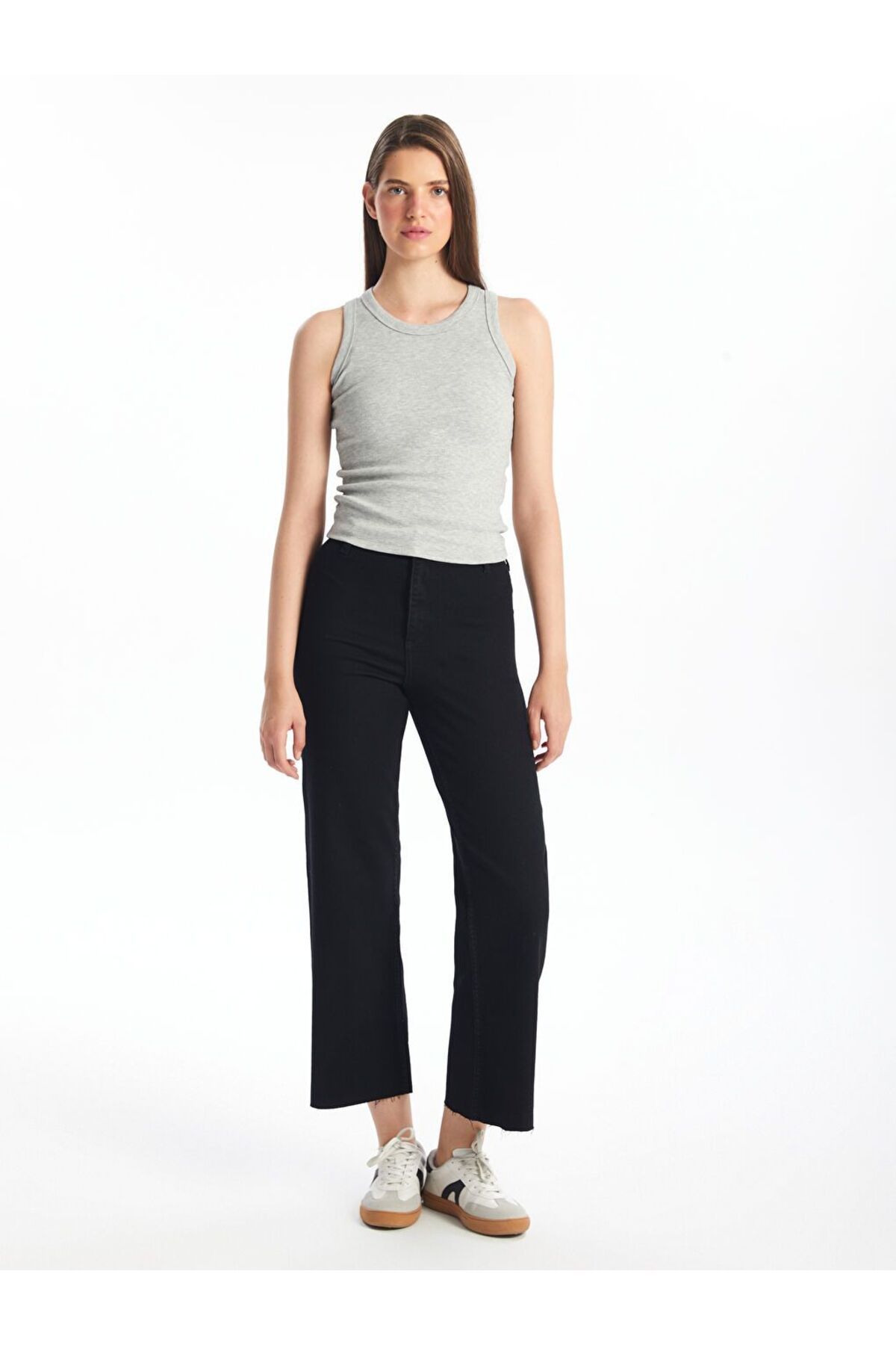 LC Waikiki Siyah Wideleg Kadın Jean Pantolon