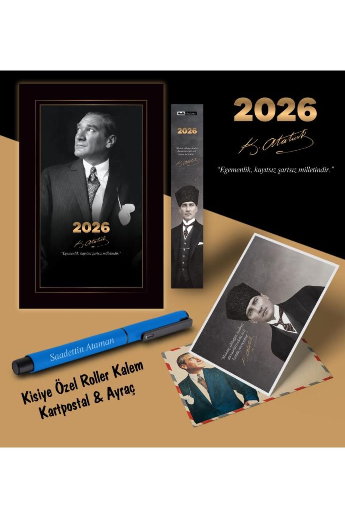 Mor kelebek-2026 İstikbal Atatürk Agenda Bookmark Пощенска картичка Химикалка - синя 1