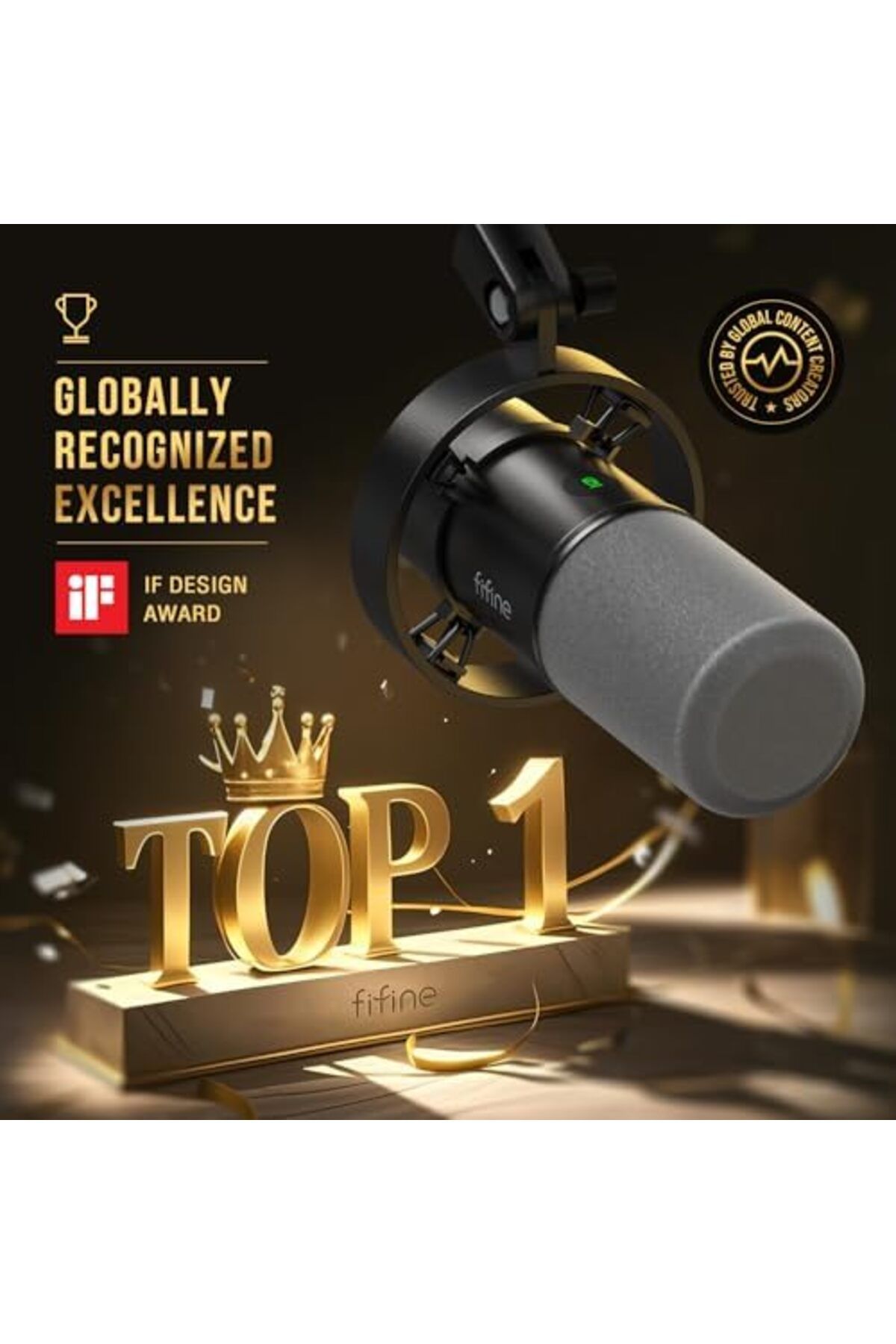 Fifine-Dynamic Microphone, XLR/USB Podcast Recording PC Microphone for Vocal Voice-Over Streaming 4