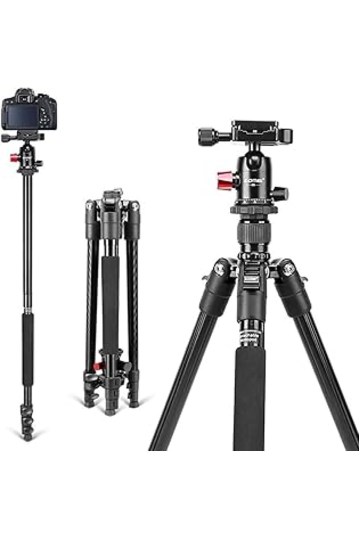 NETWORK ART Zomei M6 Dslr Tripod 12Kg Taşıma Kapasiteli Multi Fonkssiyonel Profesyonel Alüminyum Alaşım 161Cm Ç