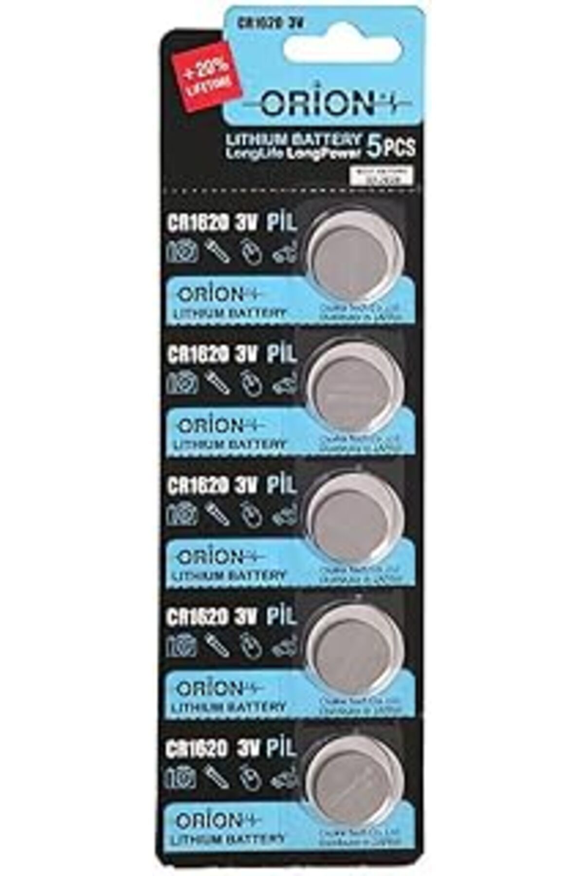 Roses Store Orion Cr1620 3V Lityum Pil 5'Li Paket
