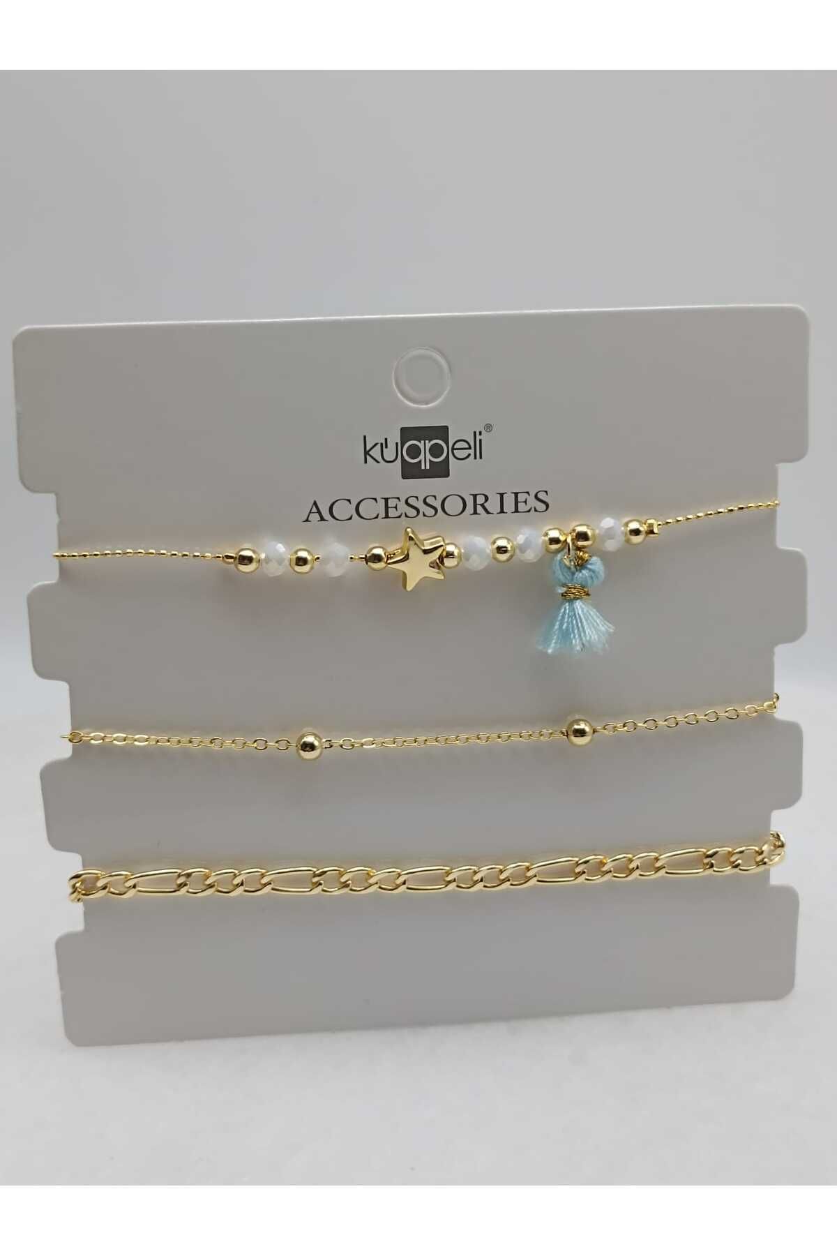 TLSMACCESORIES BİLEKLİK 3LÜ GOLD
