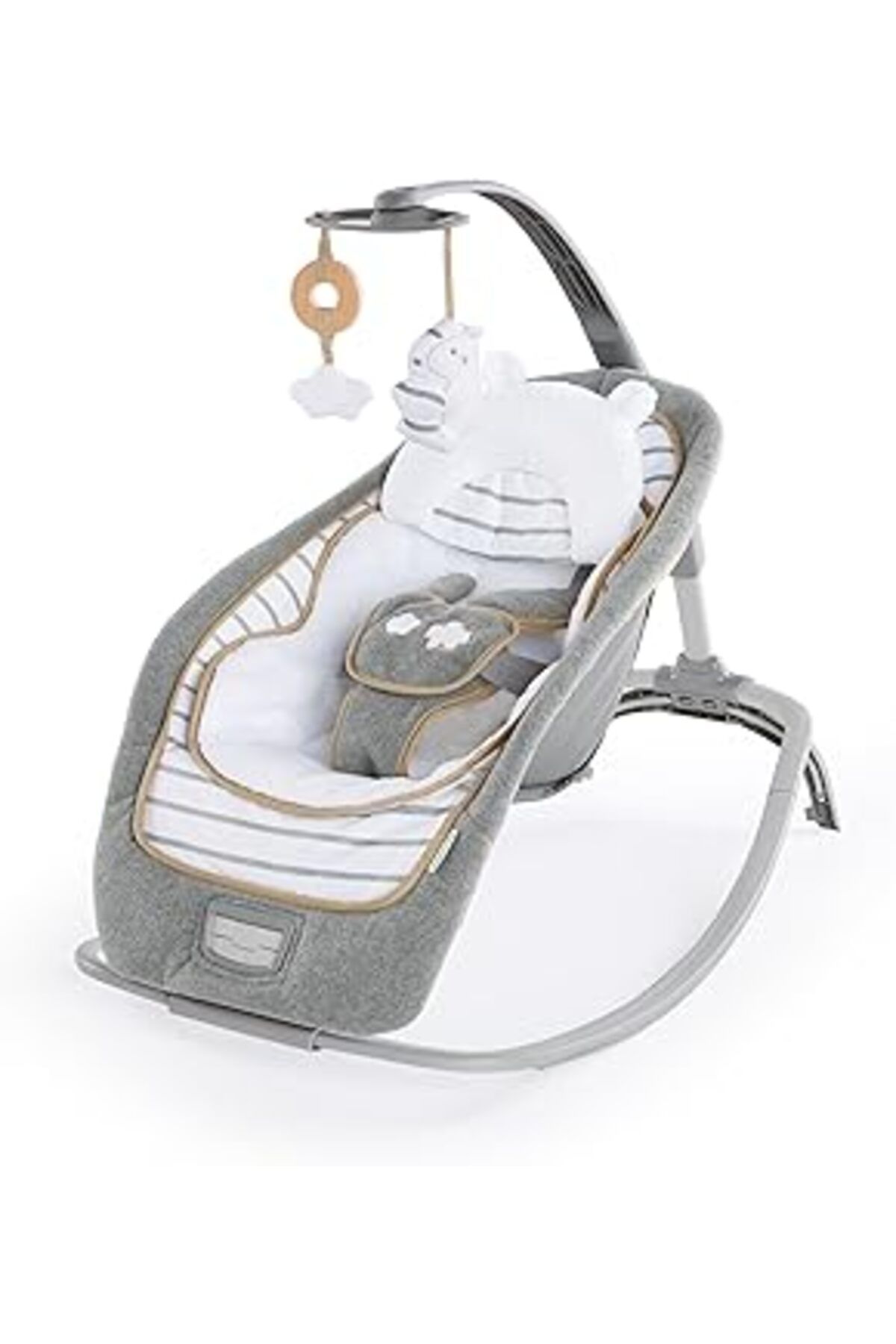 Mu Art Ahşap Ingenuity Boutique Koleksiyonu Yıkanabilir Premium Peluş Kumaşlı Katlanabilir Bebek Sallanan Koltuğ