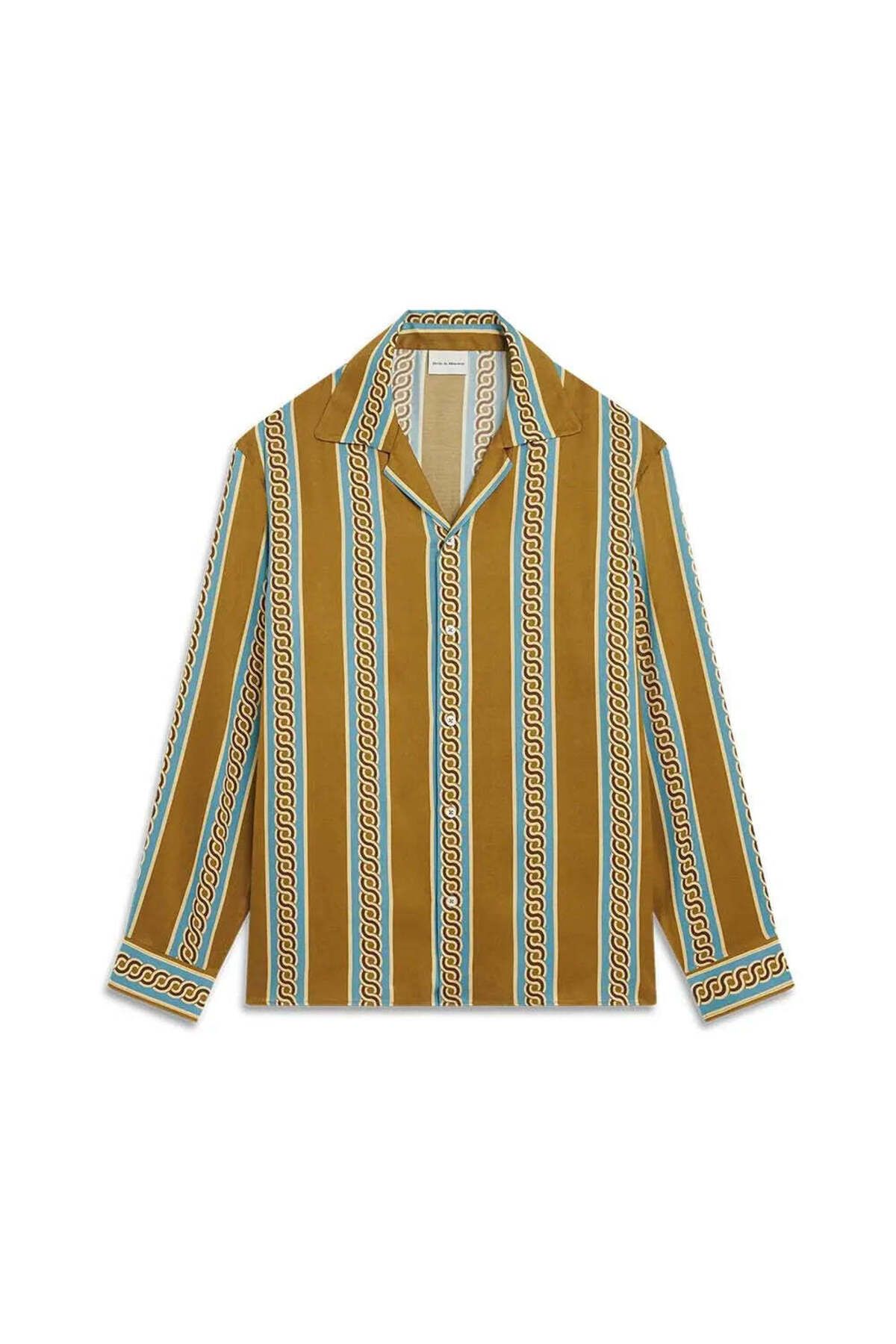 American Rag Cie Koyu Sarı Uzun Kollu Viskon Gömlek - La Chemise Tresses ML