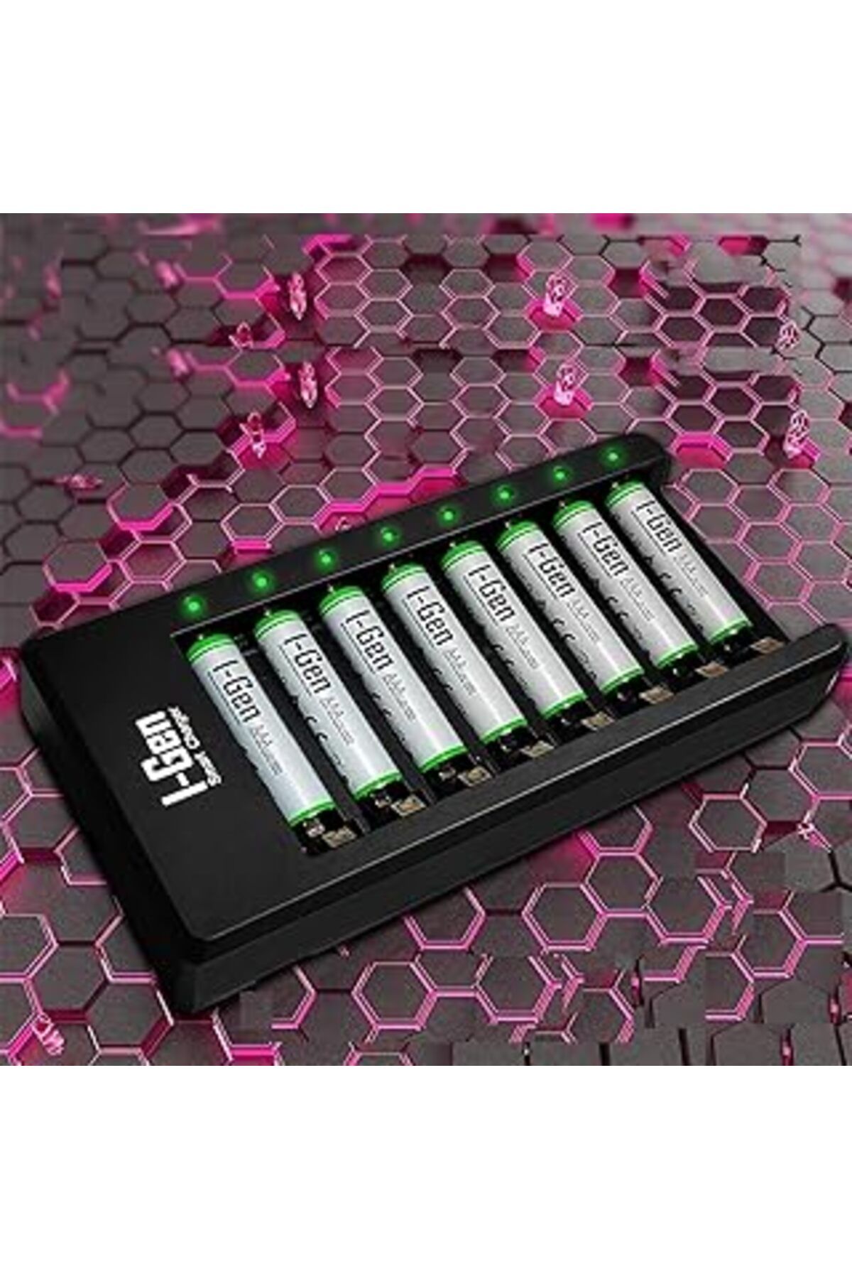 Pazarcan I-Gen G890 8'Li Pil Şarj Aleti + 8 Adet Aaa 900 Mah Şarj Edilebilir Aaa İnce Şarjlı Kalem Pilli Set