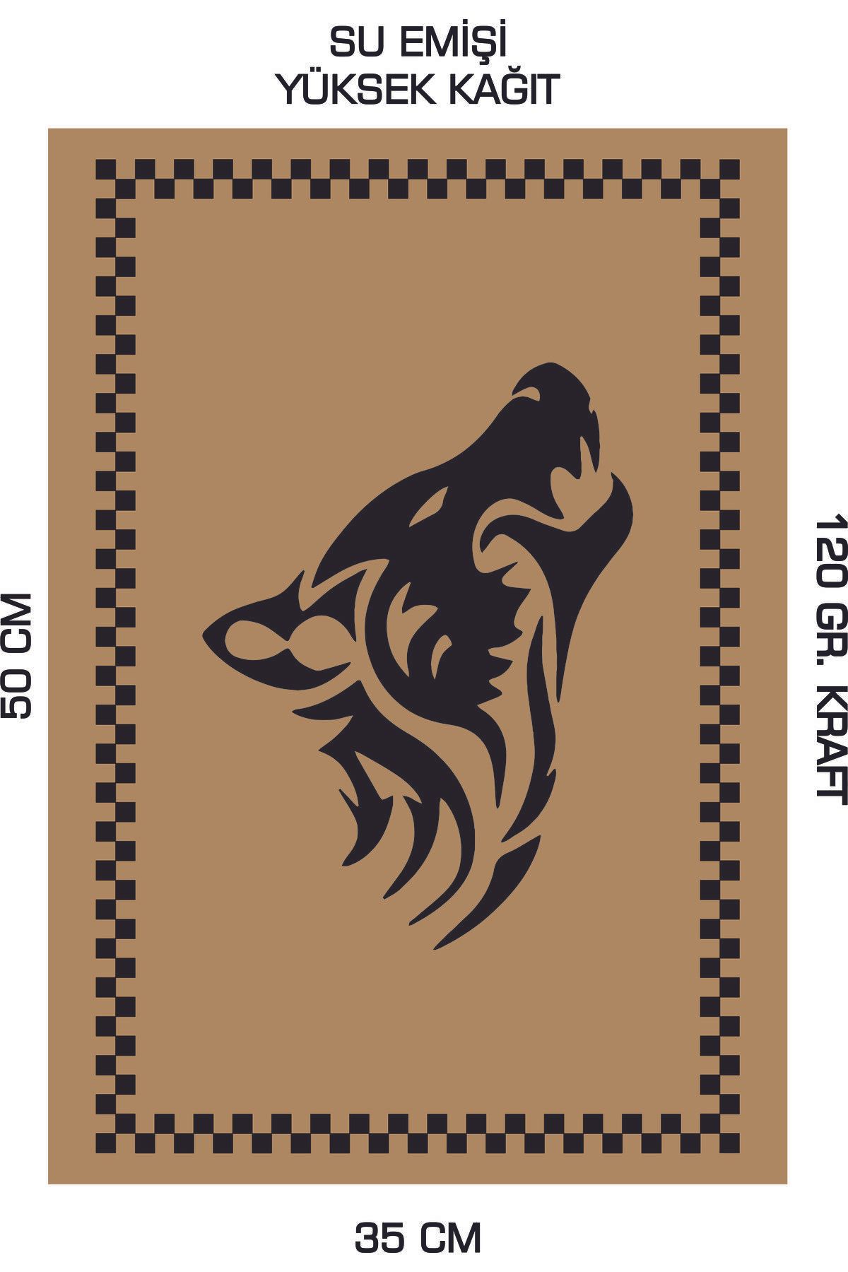 duha trend 35x50 120 Gr. Kraft Kağıt Oto Paspası Kurt 50 Adet