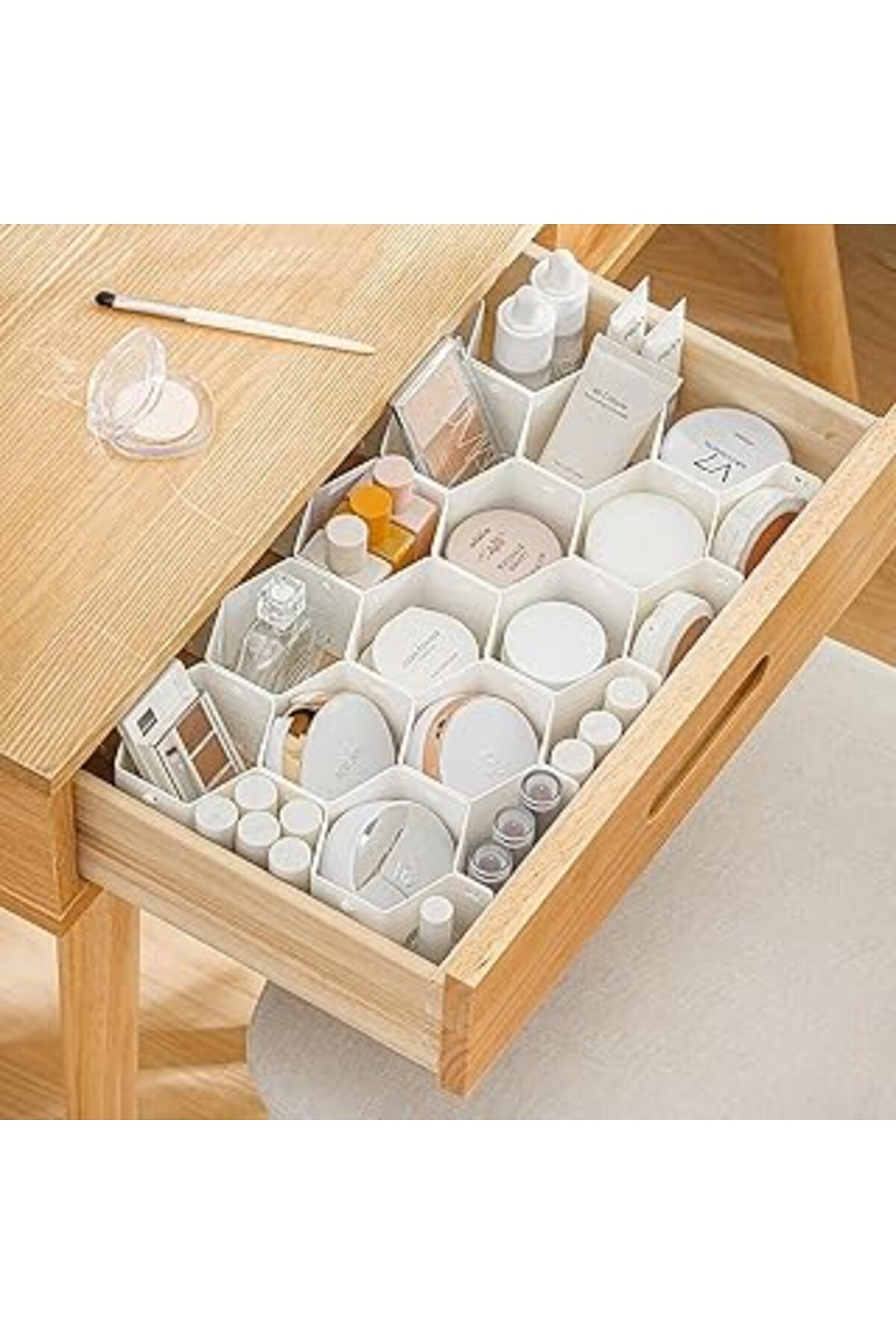 Qedii Aee® 8'Li Klipsli Plastik Kesilebilir Petek Çekmece Düzenleyici Organizer