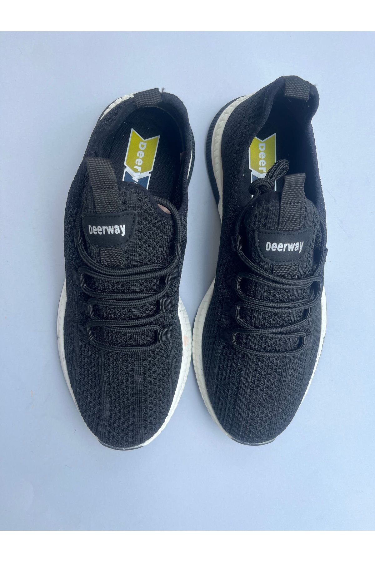 DEERWAY Siyah Unisex hafif triko sneaker ortopedik ayakkabı