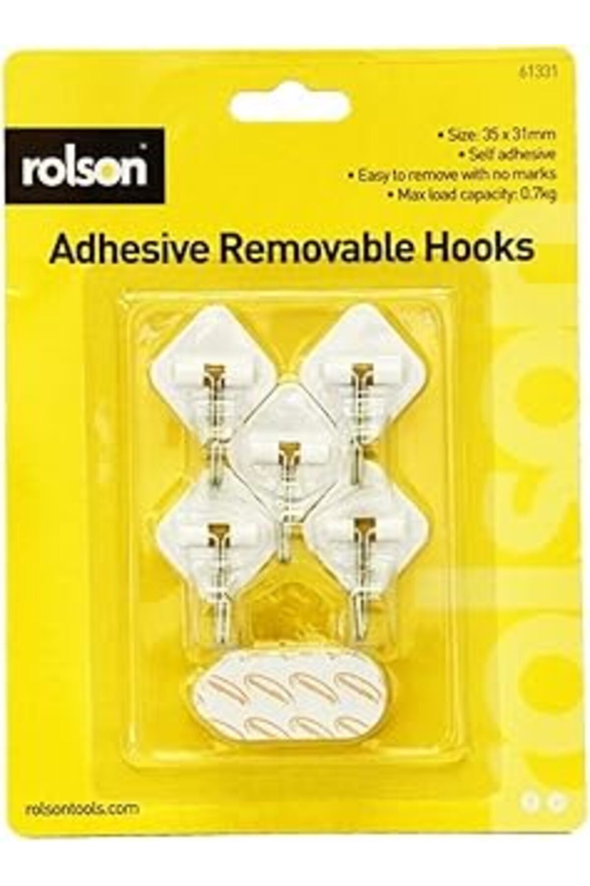 Roses Store Rolson 61331 5 Pc 35 X 31 Mm Removable Adhesive Metal Hooks