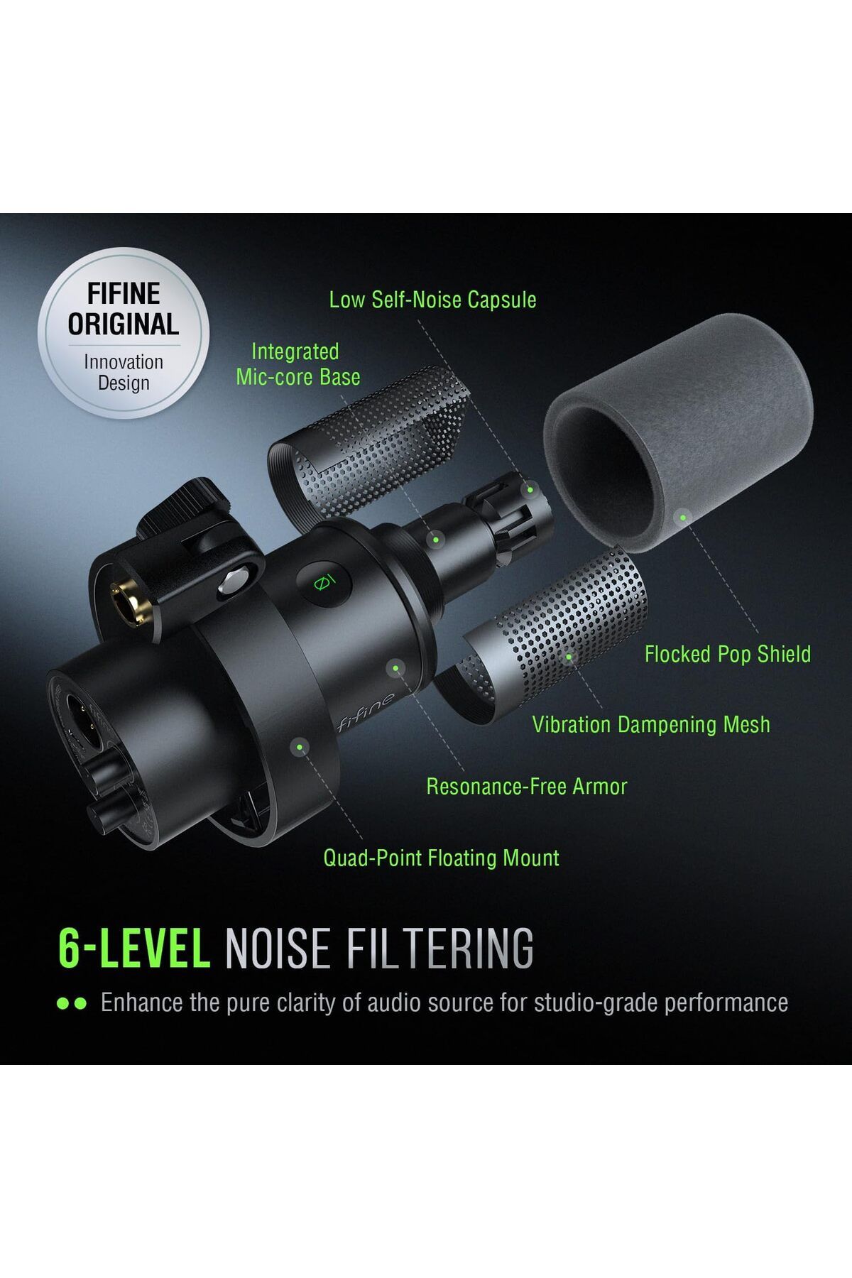 Fifine-Dynamic Microphone, XLR/USB Podcast Recording PC Microphone for Vocal Voice-Over Streaming 9
