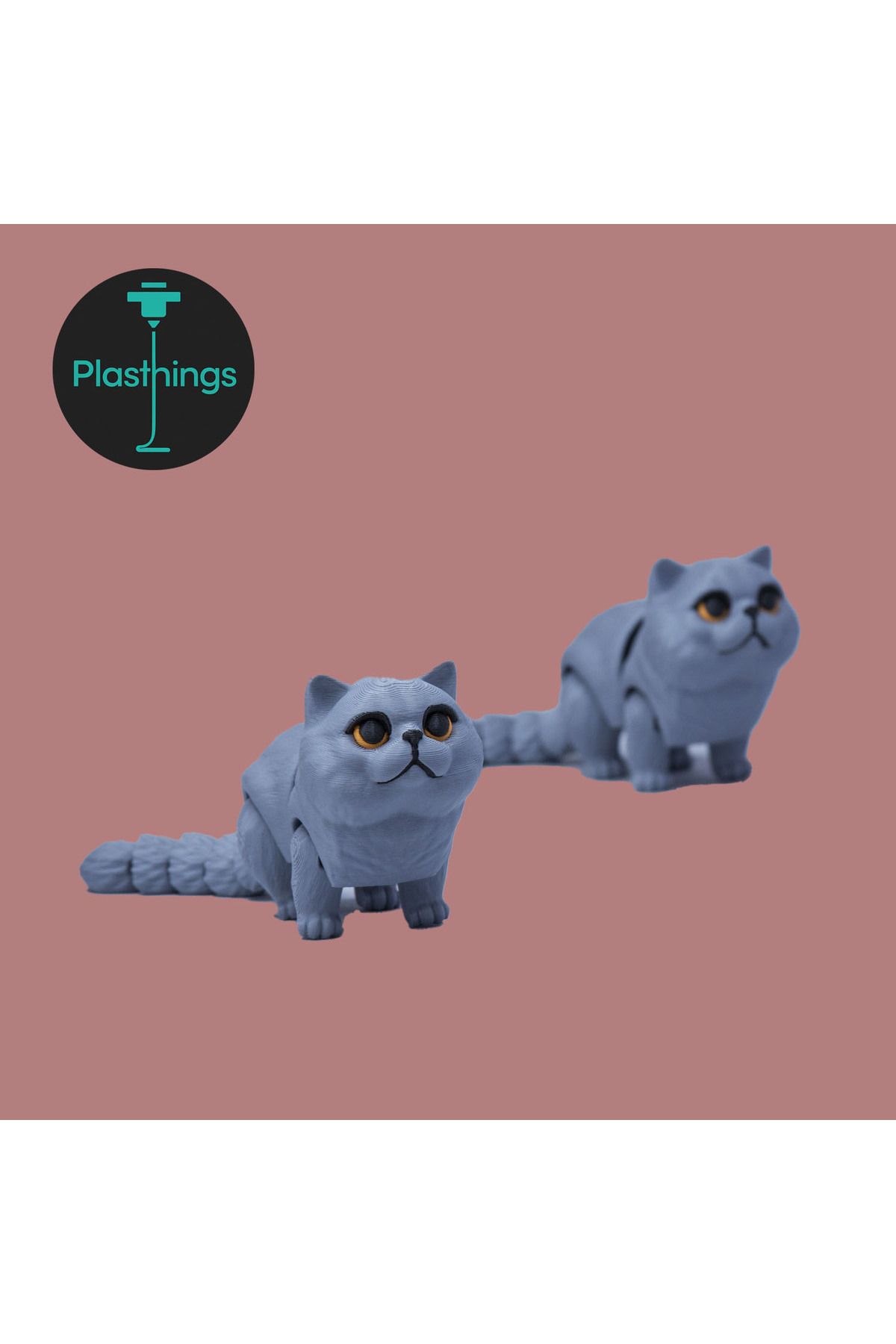 Plasthings Art 3D Baskı Hareketli Kedi Figürü