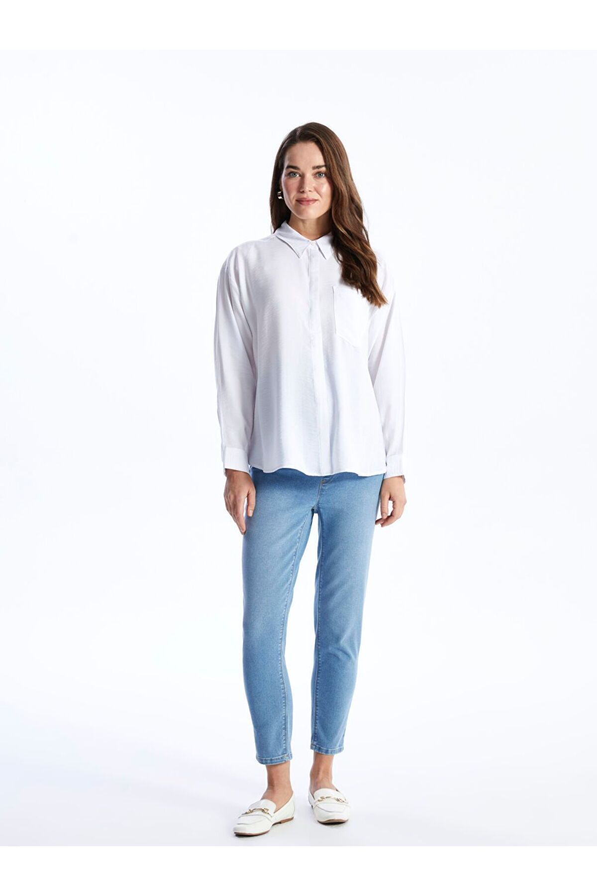 LC Waikiki Indigo Karın Panelli Slim Mom Fit Hamile Jean Pantolon