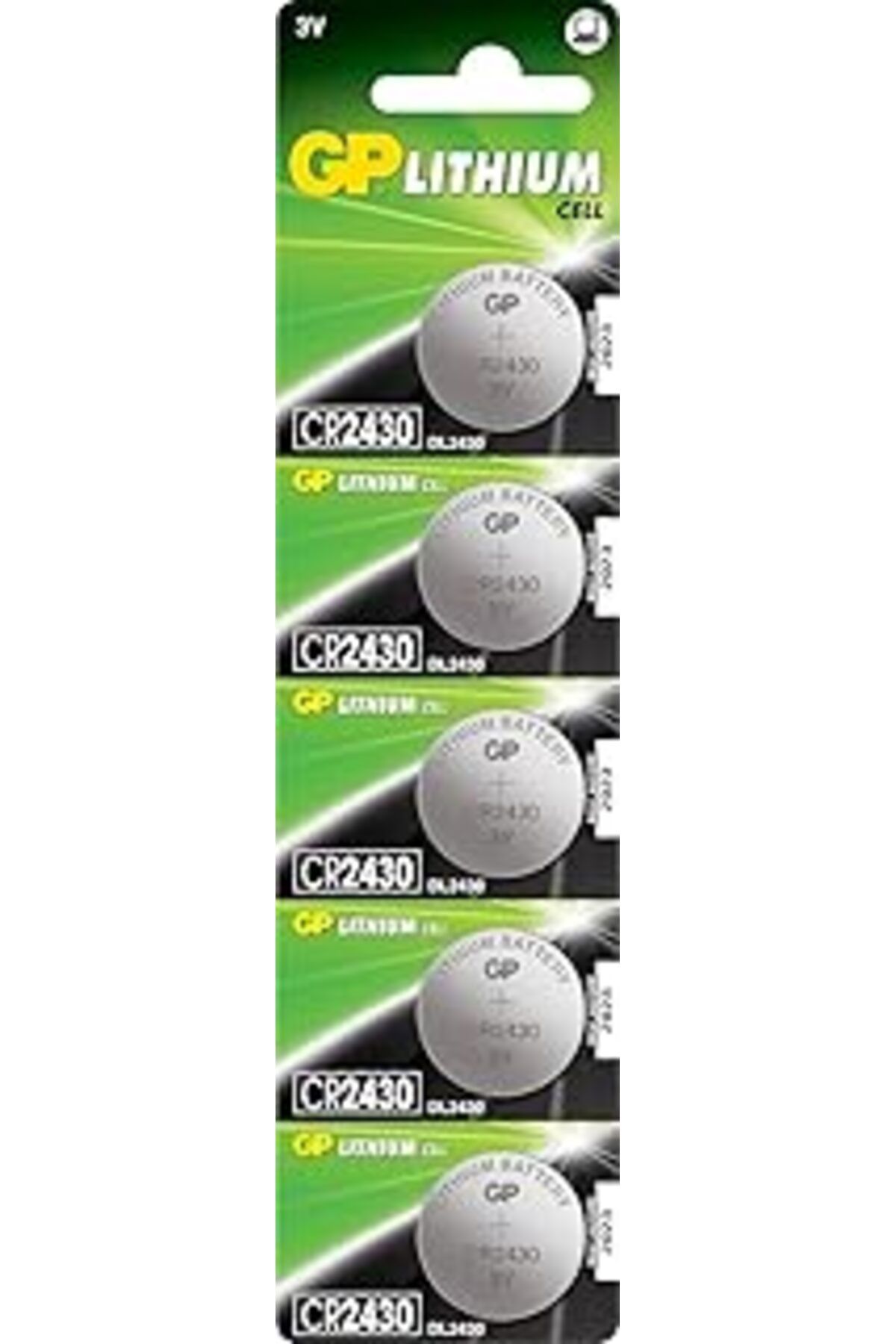 Roses Store Gp Batteries Cr2430 2430 Boy Lityum Düğme Pil, 3 Volt, 5'Li Kart