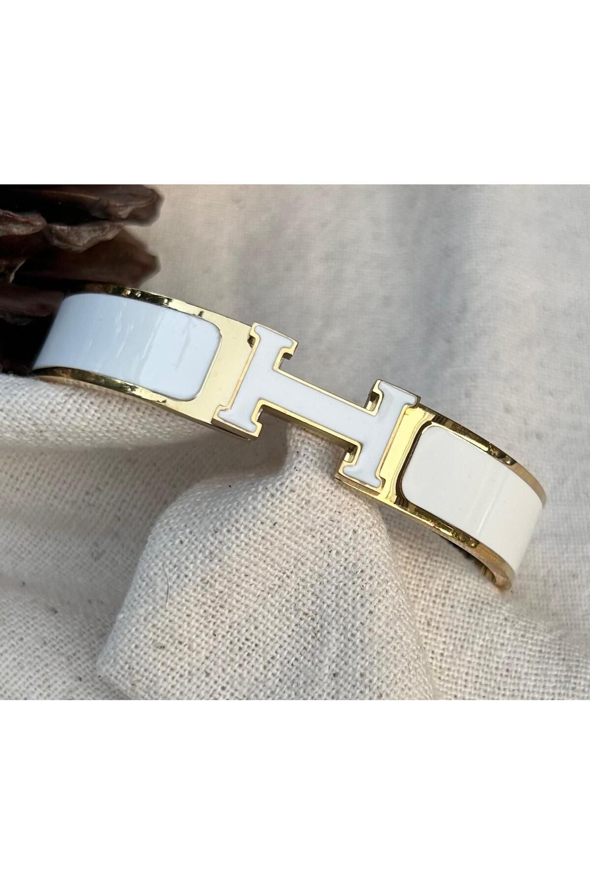 juleeco Beyaz Renk Mine Kaplama HRM Marka Model Gold Çelik Kelepçe(17,5cm)