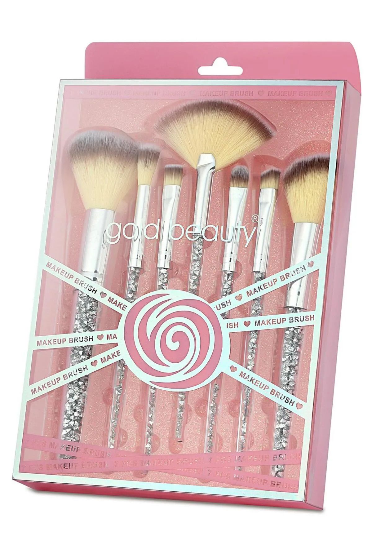 Fontenay Pembe Parıltılı 7'Li Makyaj Fırçası Set