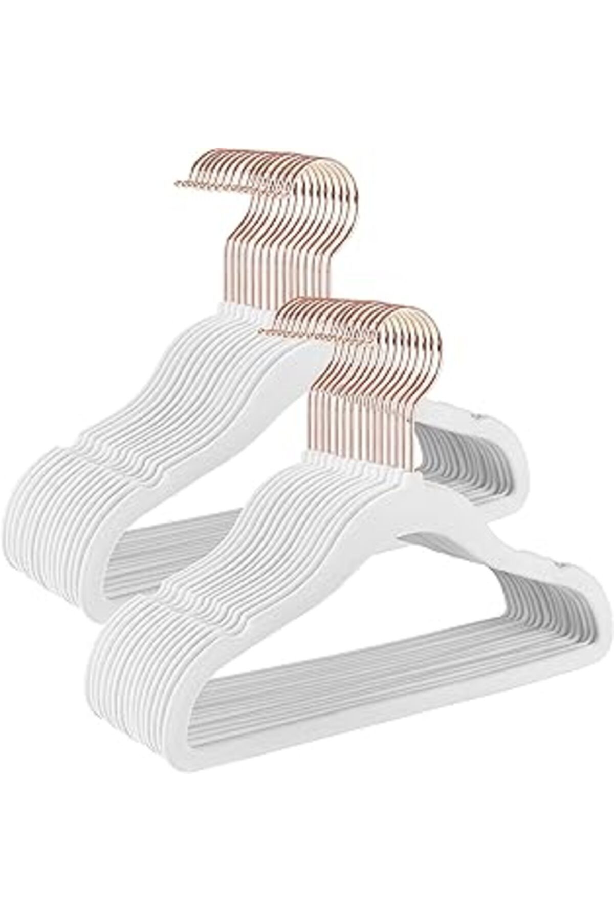 NETWORK ART Songmics Çocuk Elbise Askıları, 50'Li Set, Pembe Altın Kancalı Kadife Askılar, Kaymaz, Gardıroplar,